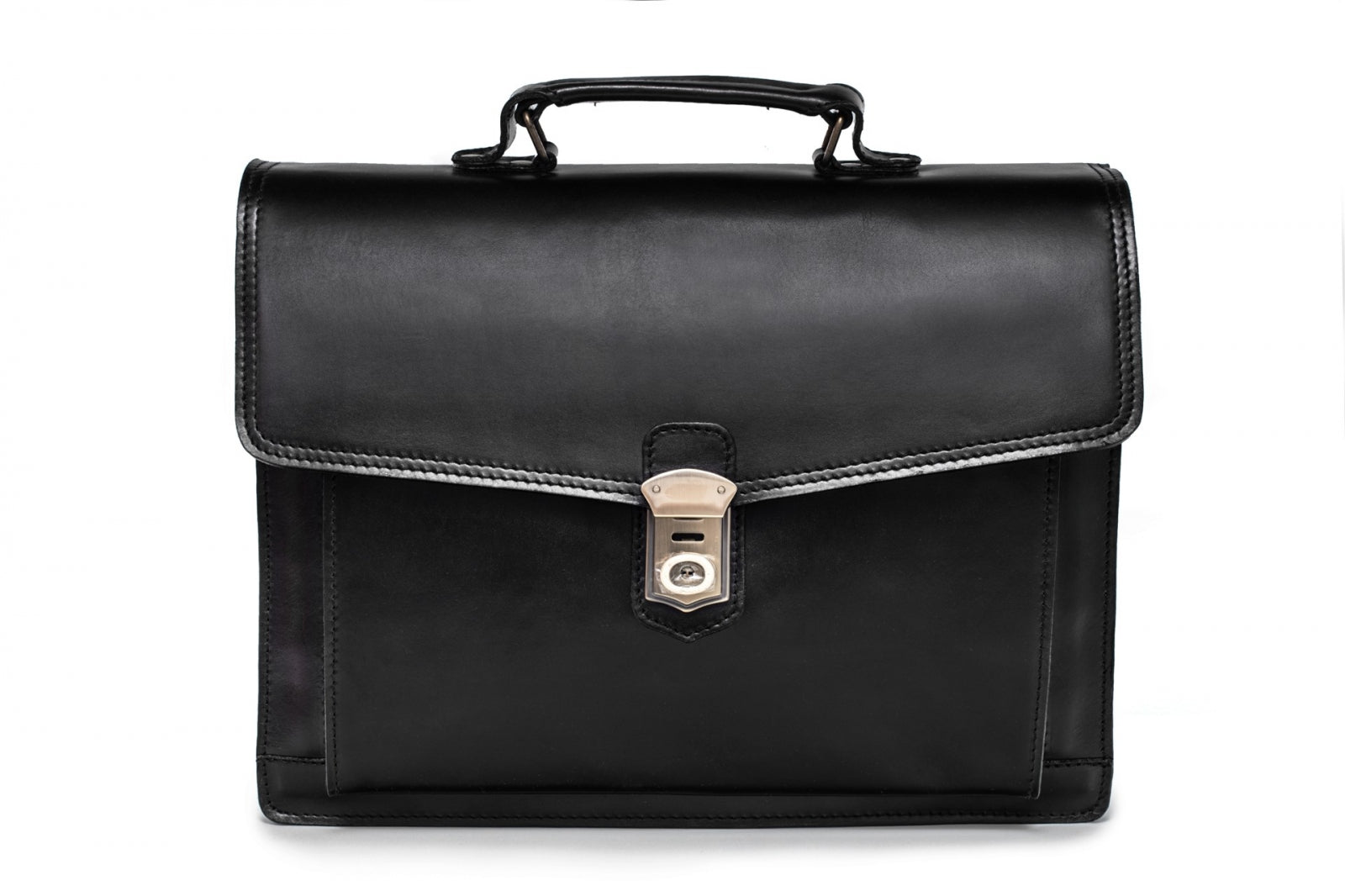 Servietă Bărbați Din Piele Naturală Neagră 55005