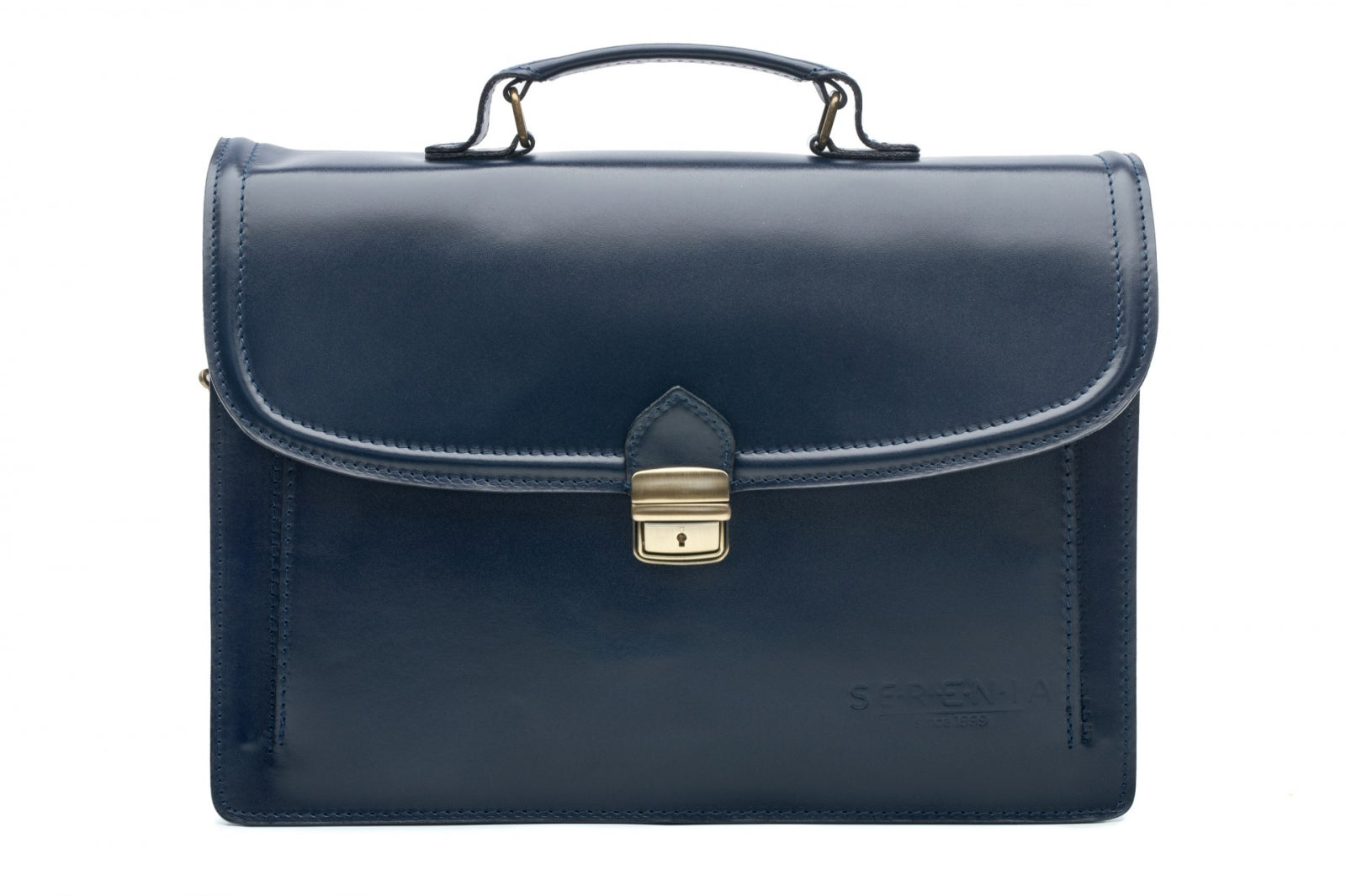 Servietă Bărbați Din Piele Naturală Blue 55000