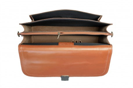 Servietă Bărbați Din Piele Naturală Maro 55002