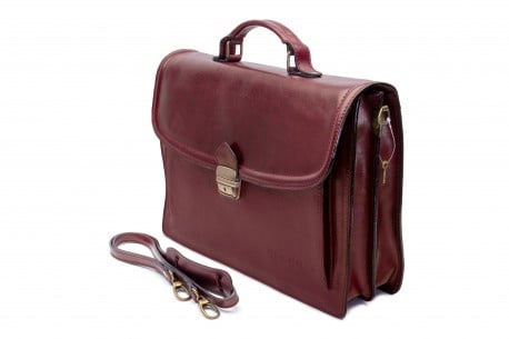 Servietă Bărbați Din Piele Naturală Bordo 55001