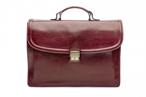 Servietă Bărbați Din Piele Naturală Bordo 55001