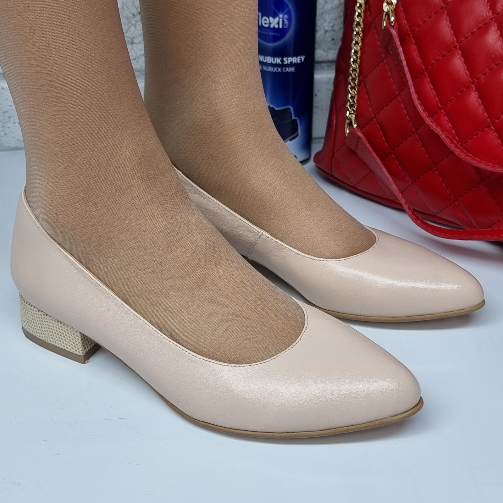 Pantofi Damă Eleganți Din Piele Naturală Nude 20154