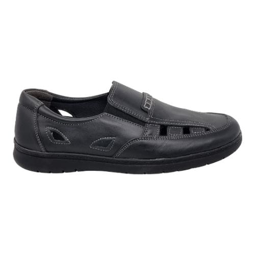 Pantofi Bărbați Din Piele Naturală Perforată Neagră 6542