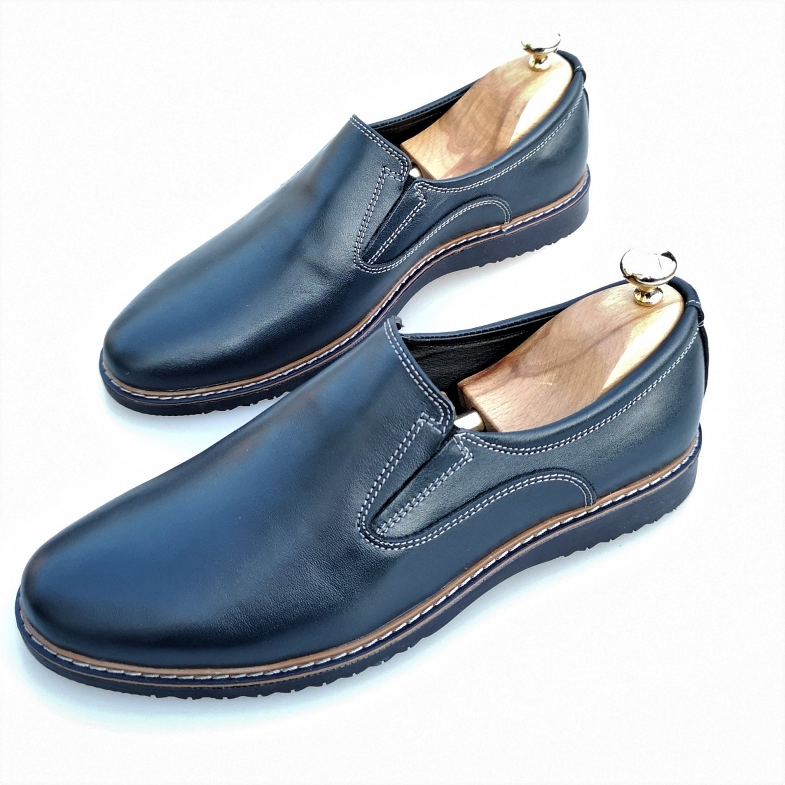 Pantofi Bărbați Casual Confort Din Piele Naturală Blue 2515