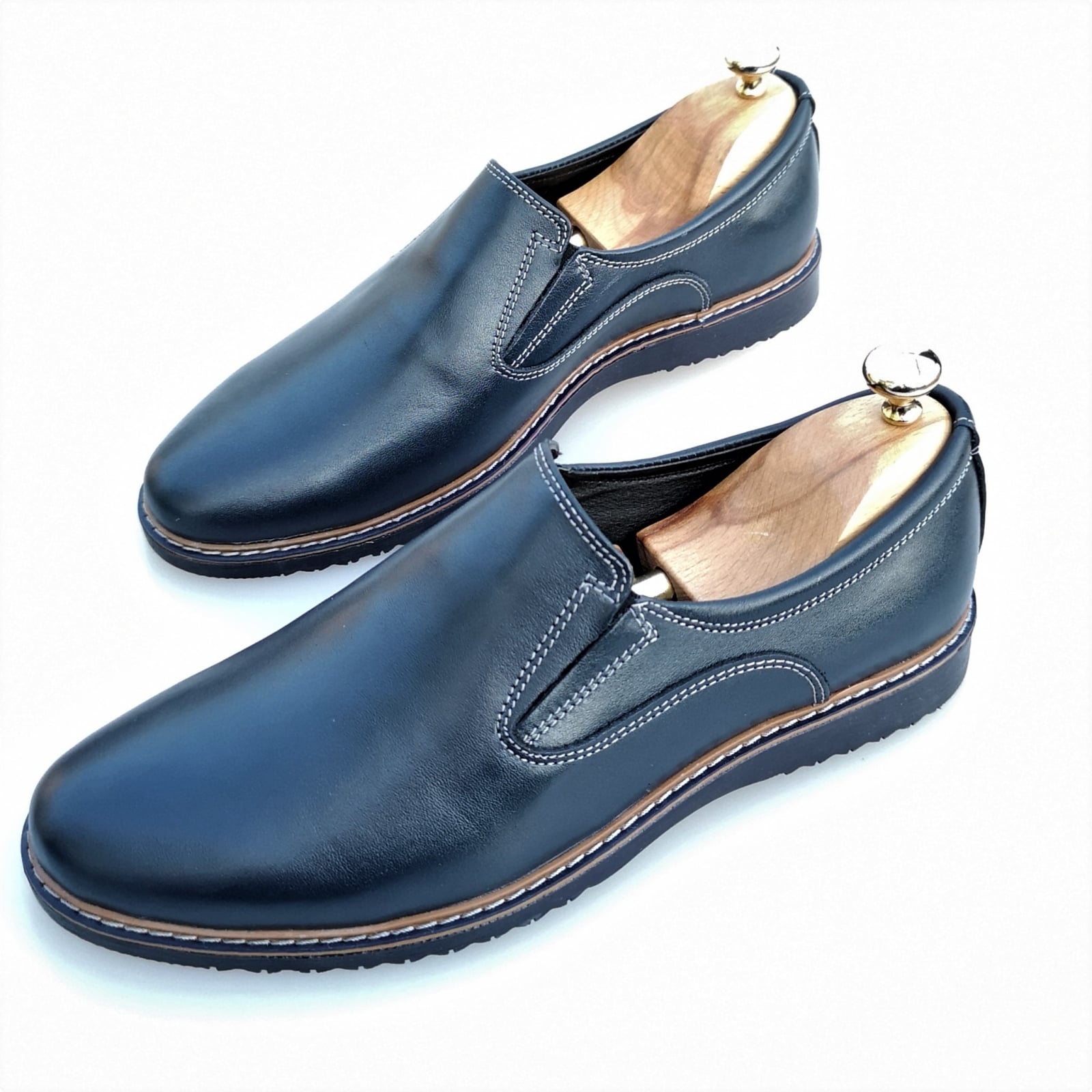 Pantofi Bărbați Casual Confort Din Piele Naturală Blue 2515