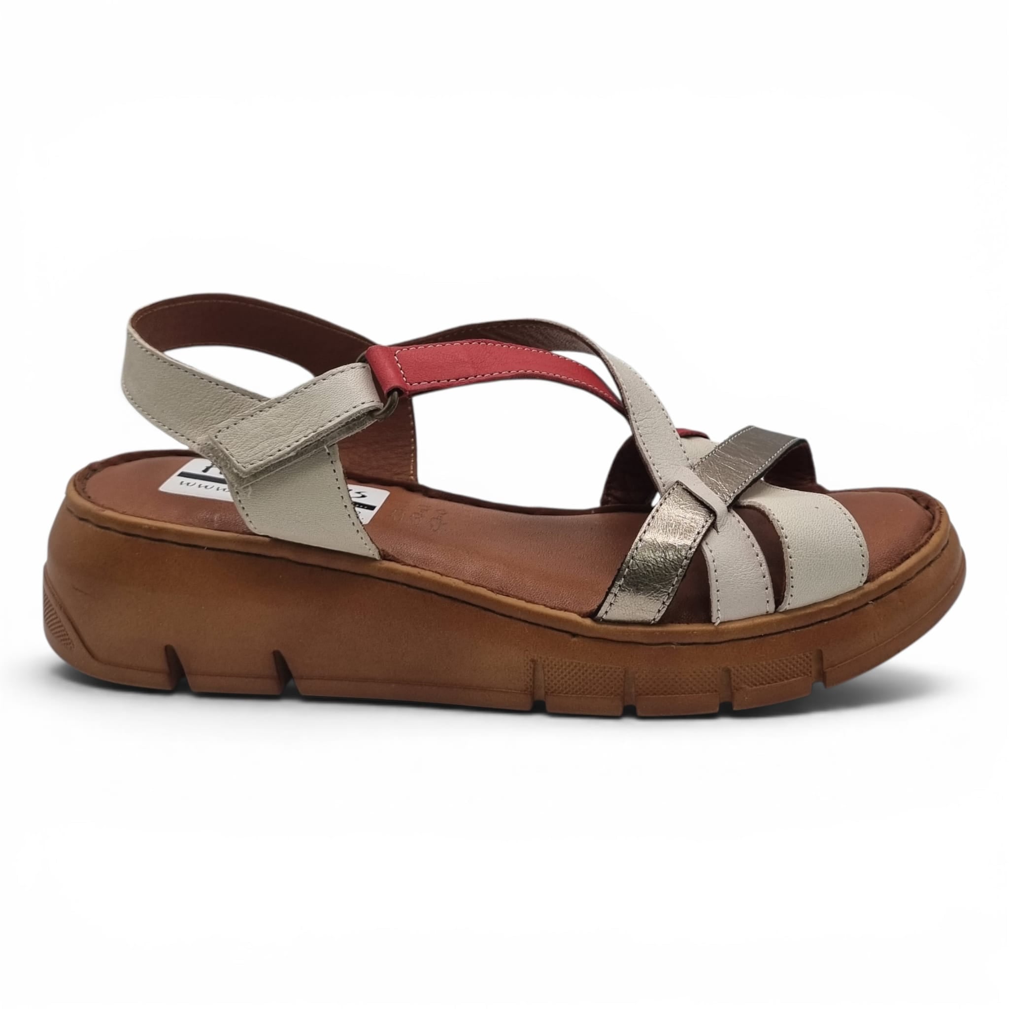 Sandale Damă Casual Confort Din Piele Naturală Crem Color 13767