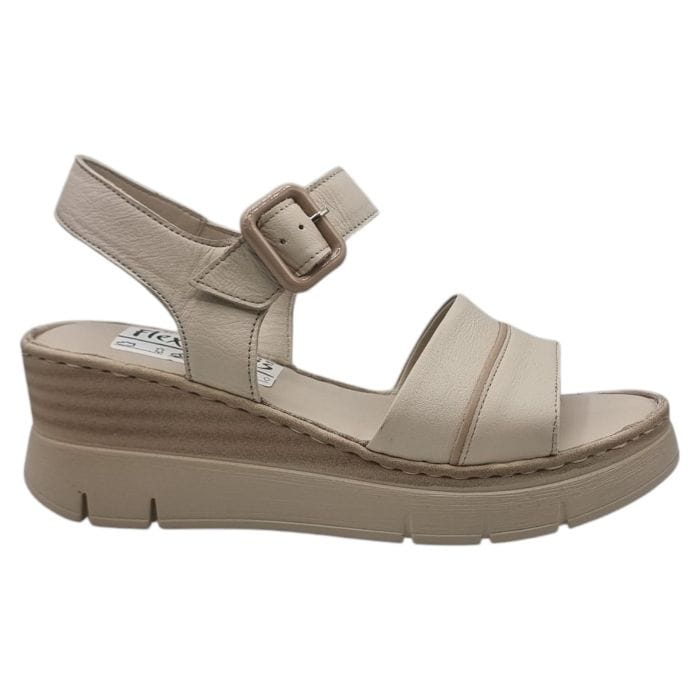 Sandale Damă Casual Confort Din Piele Naturală Crem 13812