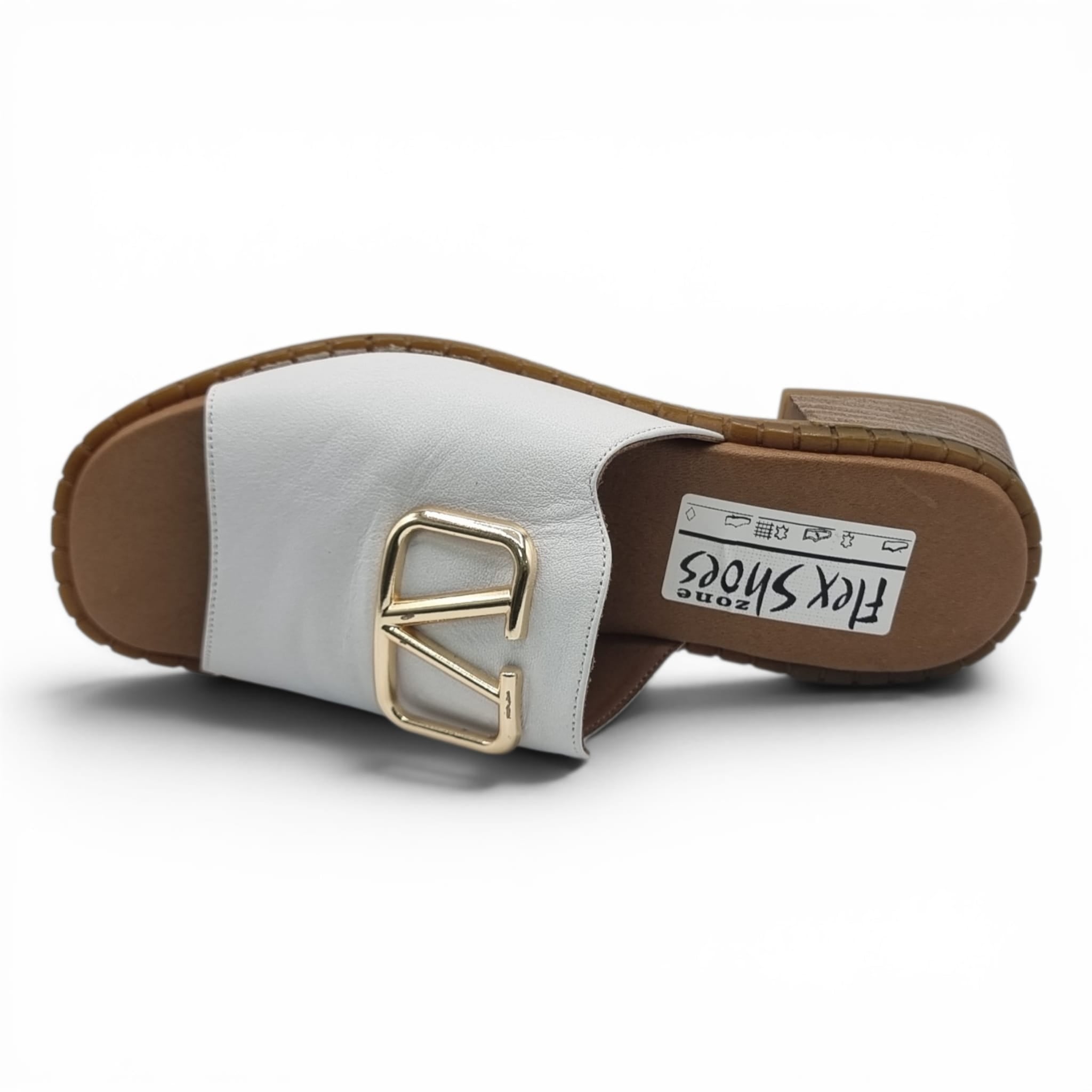 Sandale Damă Casual Confort Din Piele Naturală Albă 13796