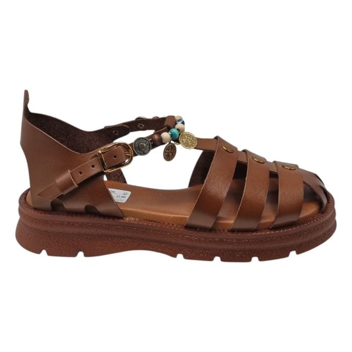 Sandale Damă Casual Confort Din Piele Naturală Maro 13784