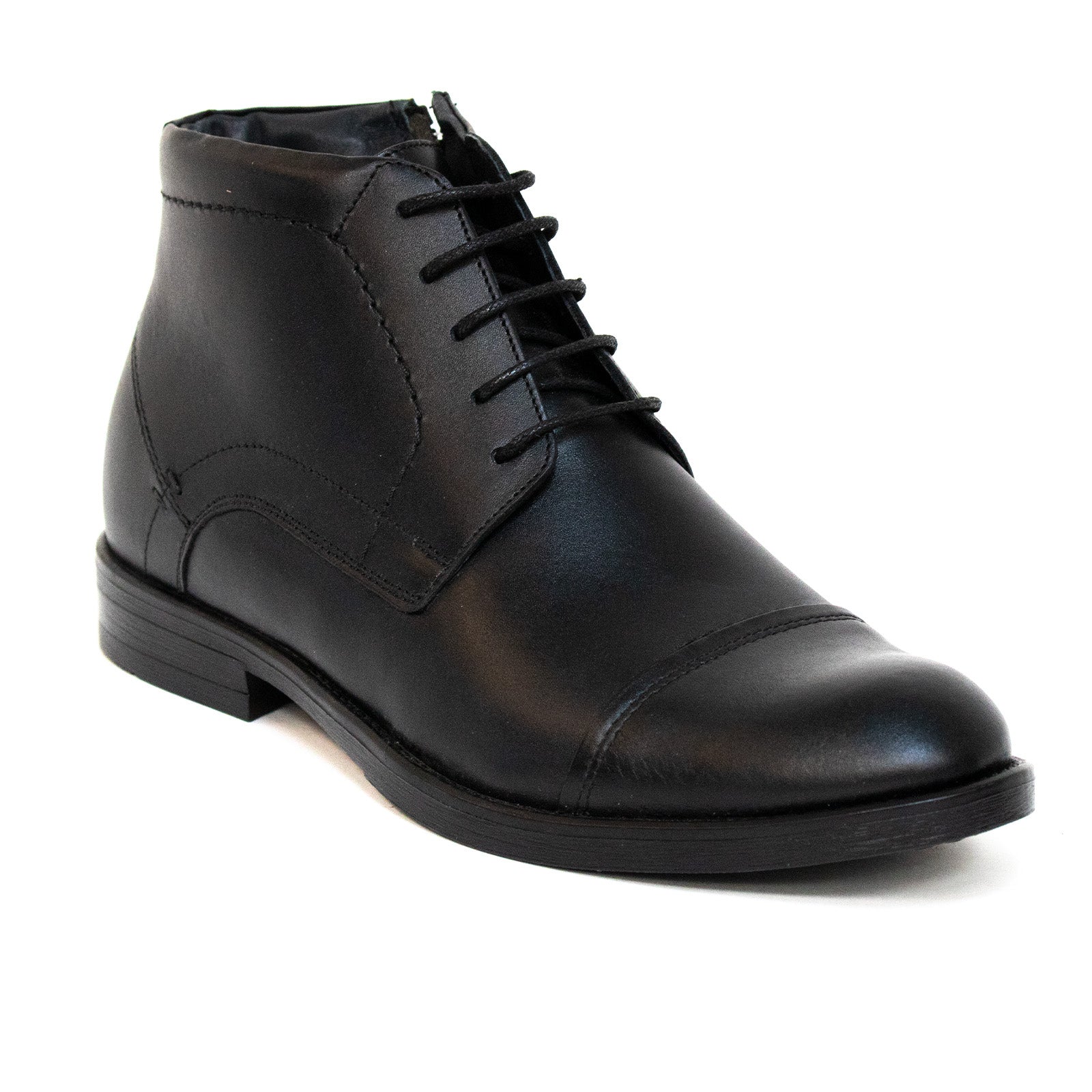 Ghete Bărbați Elegante Din Piele Naturală De Culoare Neagră 50109