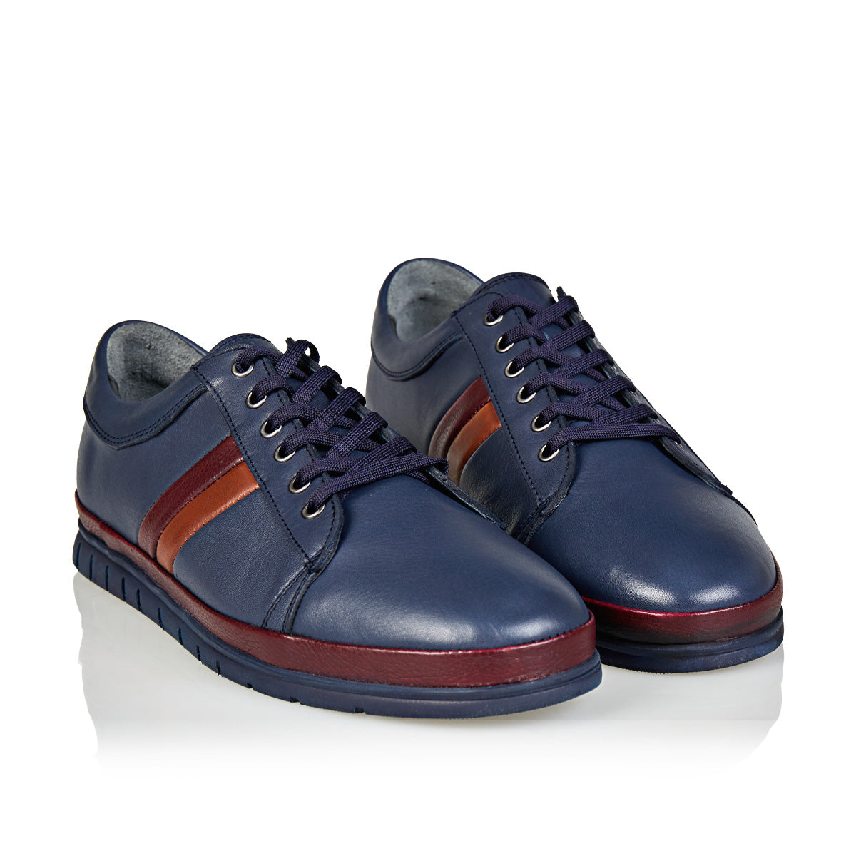 Pantofi Bărbați Sport Din Piele Naturală Blue 3503