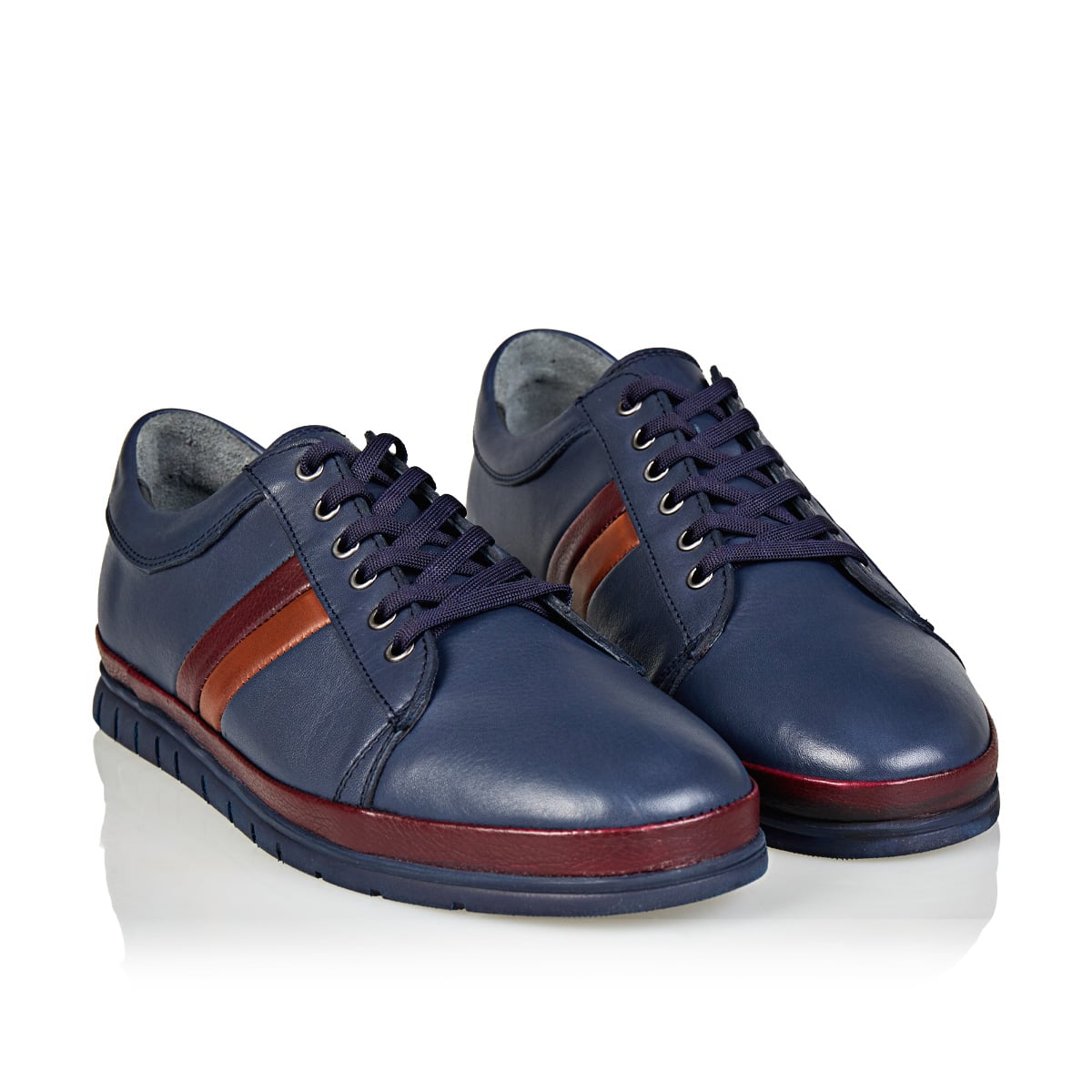 Pantofi Bărbați Sport Din Piele Naturală Blue 3503