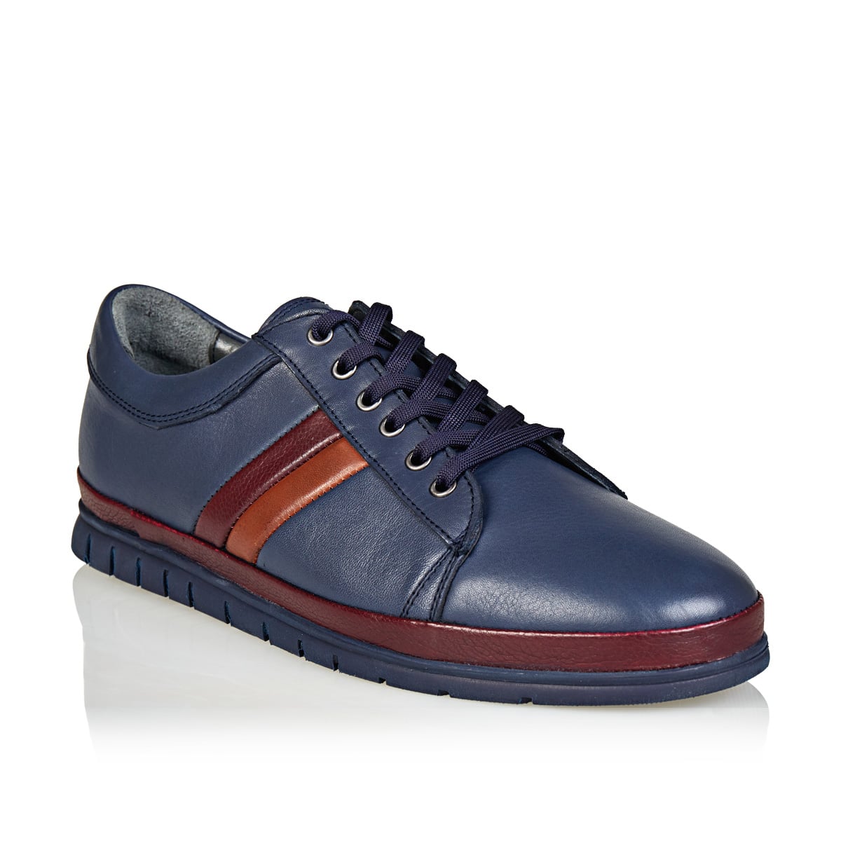 Pantofi Bărbați Sport Din Piele Naturală Blue 3503