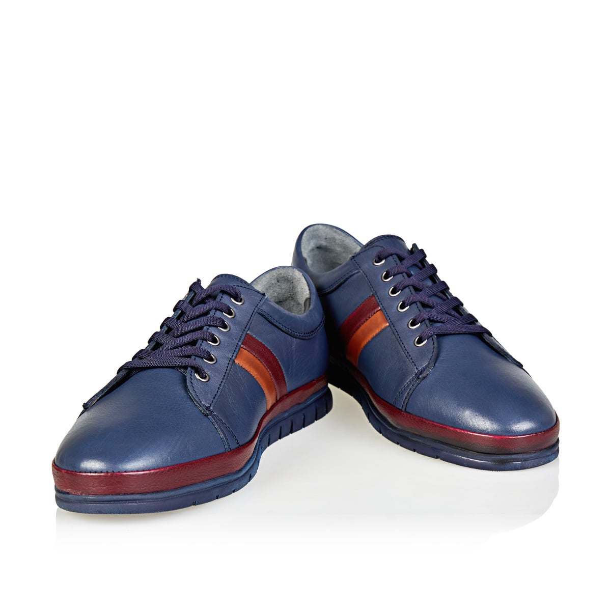 Pantofi Bărbați Sport Din Piele Naturală Blue 3503