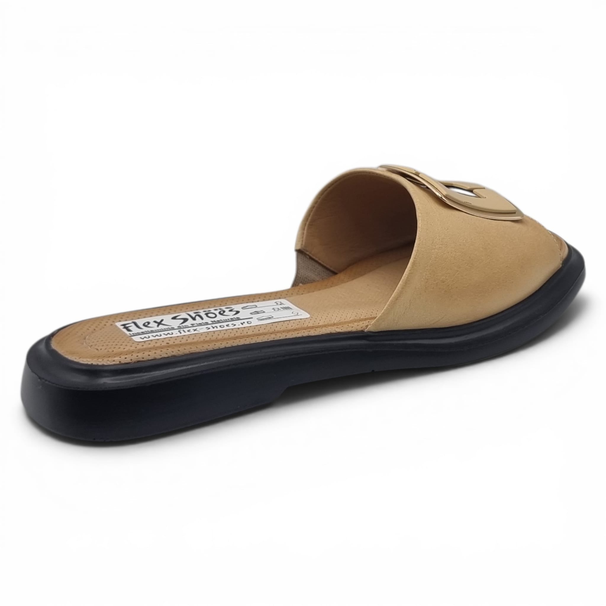 Sandale Damă Casual Confort Din Piele Naturală Capucino 13781