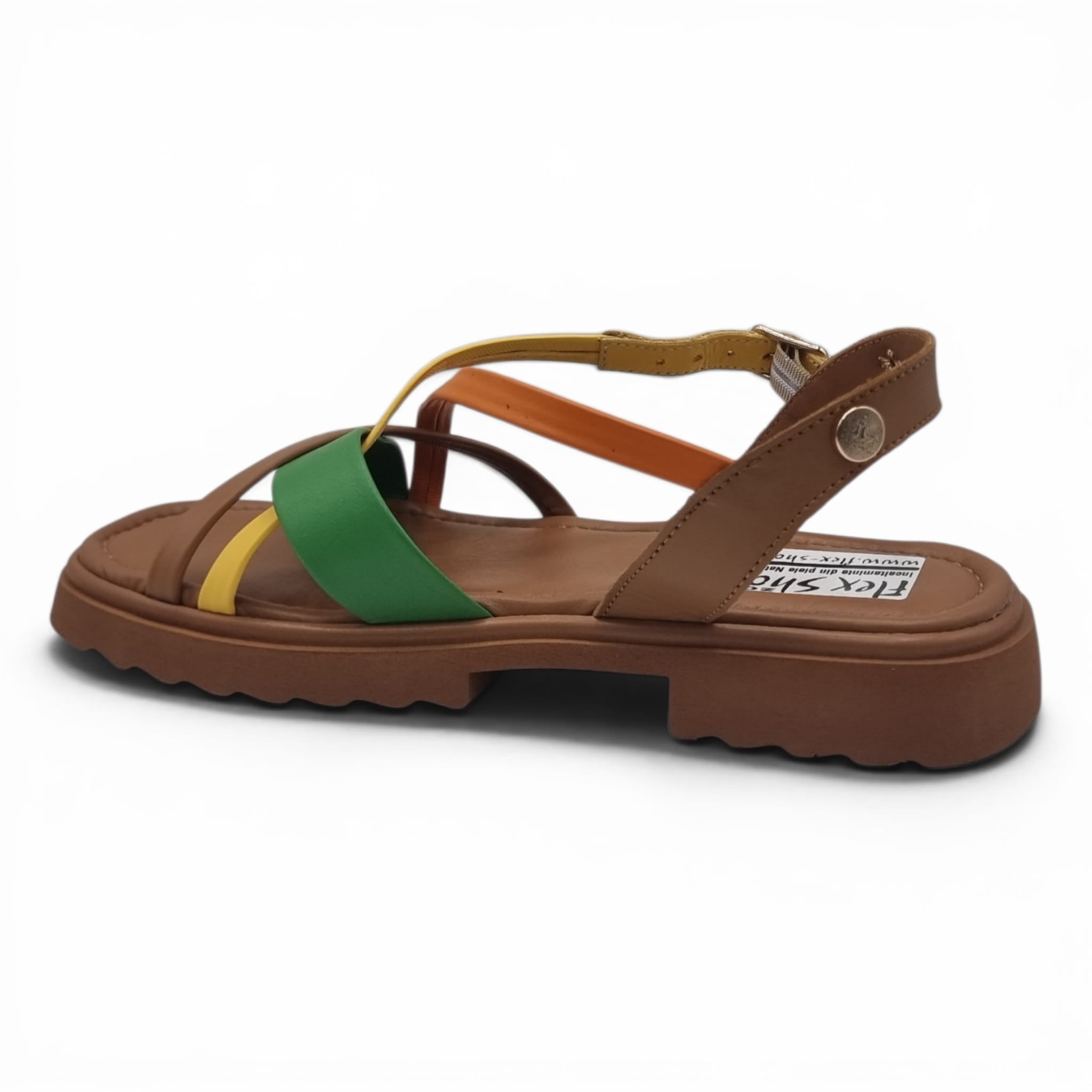 Sandale Damă Casual Confort Din Piele Naturală Maro Color 13783