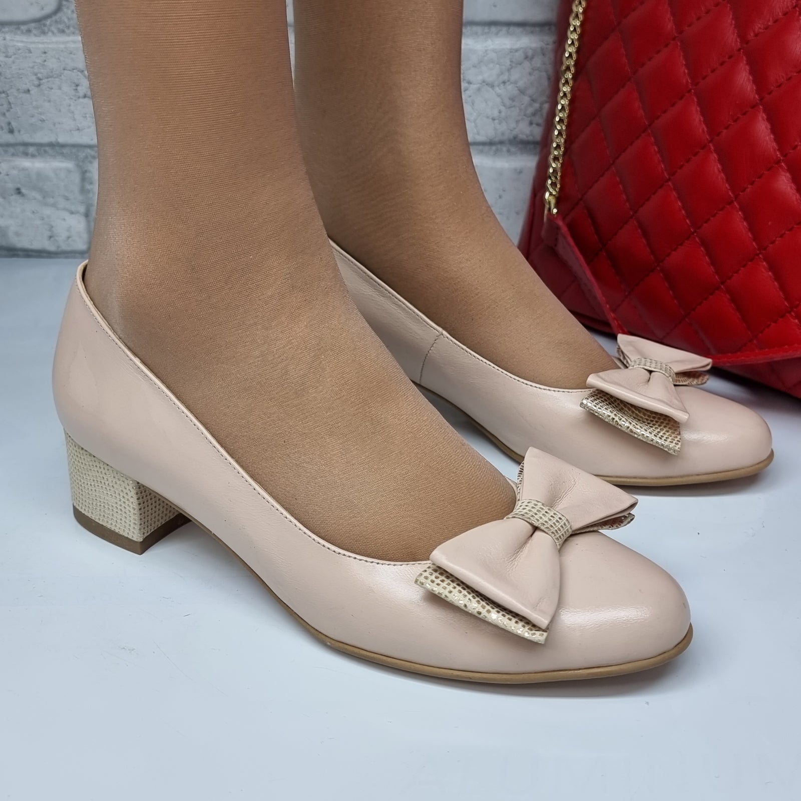 Pantofi Damă Eleganți Din Piele Naturală Nude 20152