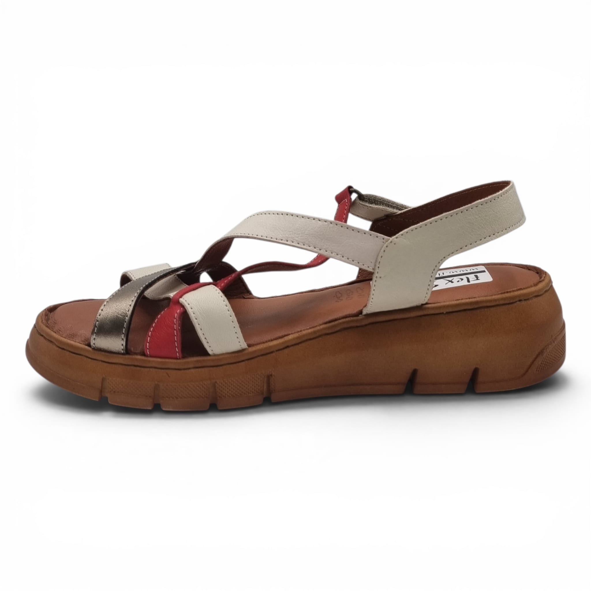 Sandale Damă Casual Confort Din Piele Naturală Crem Color 13767