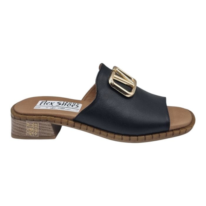Sandale Damă Casual Confort Din Piele Naturală Neagră 13795