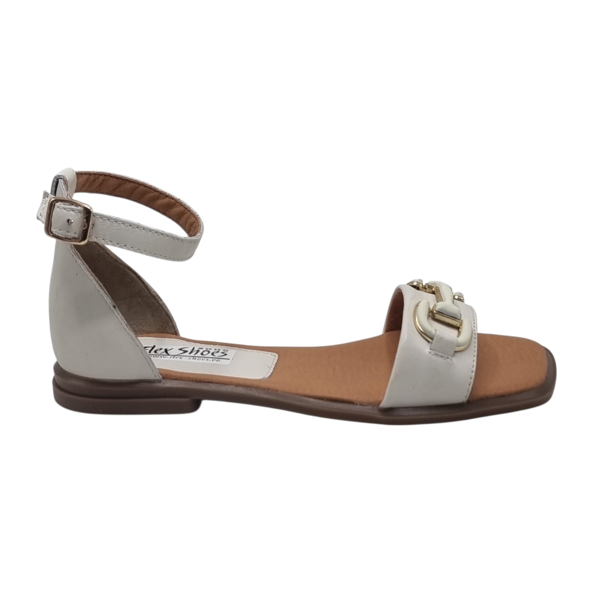 Sandale Damă Casual Confort Din Piele Naturală Albă 13823
