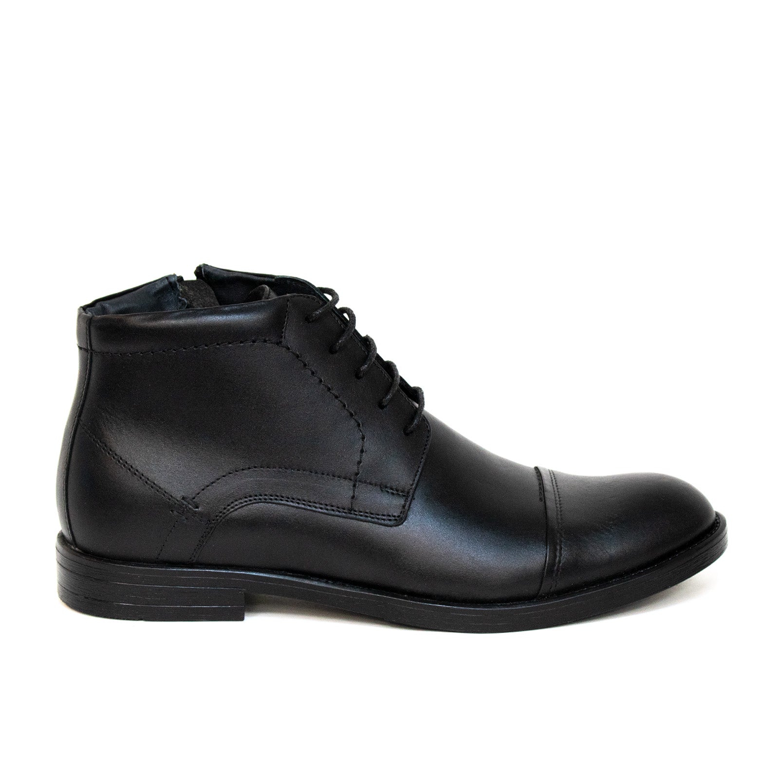 Ghete Bărbați Elegante Din Piele Naturală De Culoare Neagră 50109