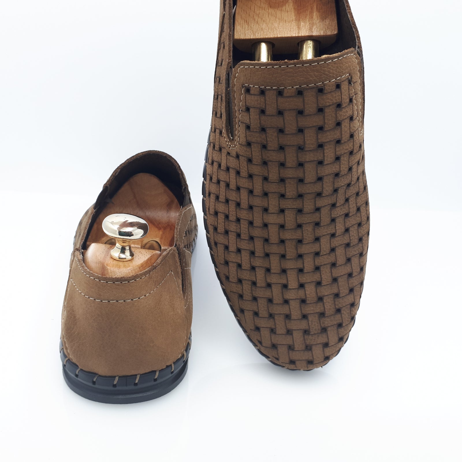 Pantofi Bărbați Din Piele Naturală Perforată Maro 6505