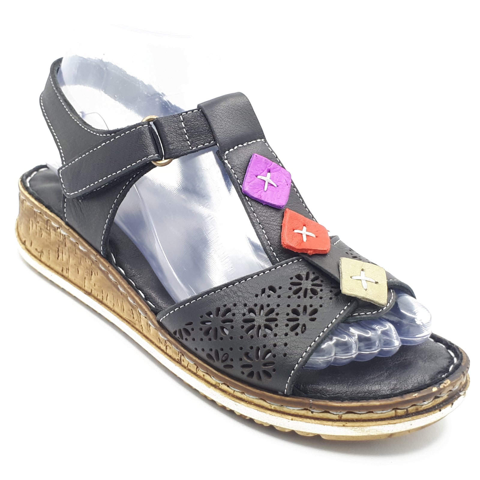 Sandale Damă Casual Confort Din Piele Naturală Neagră 13521