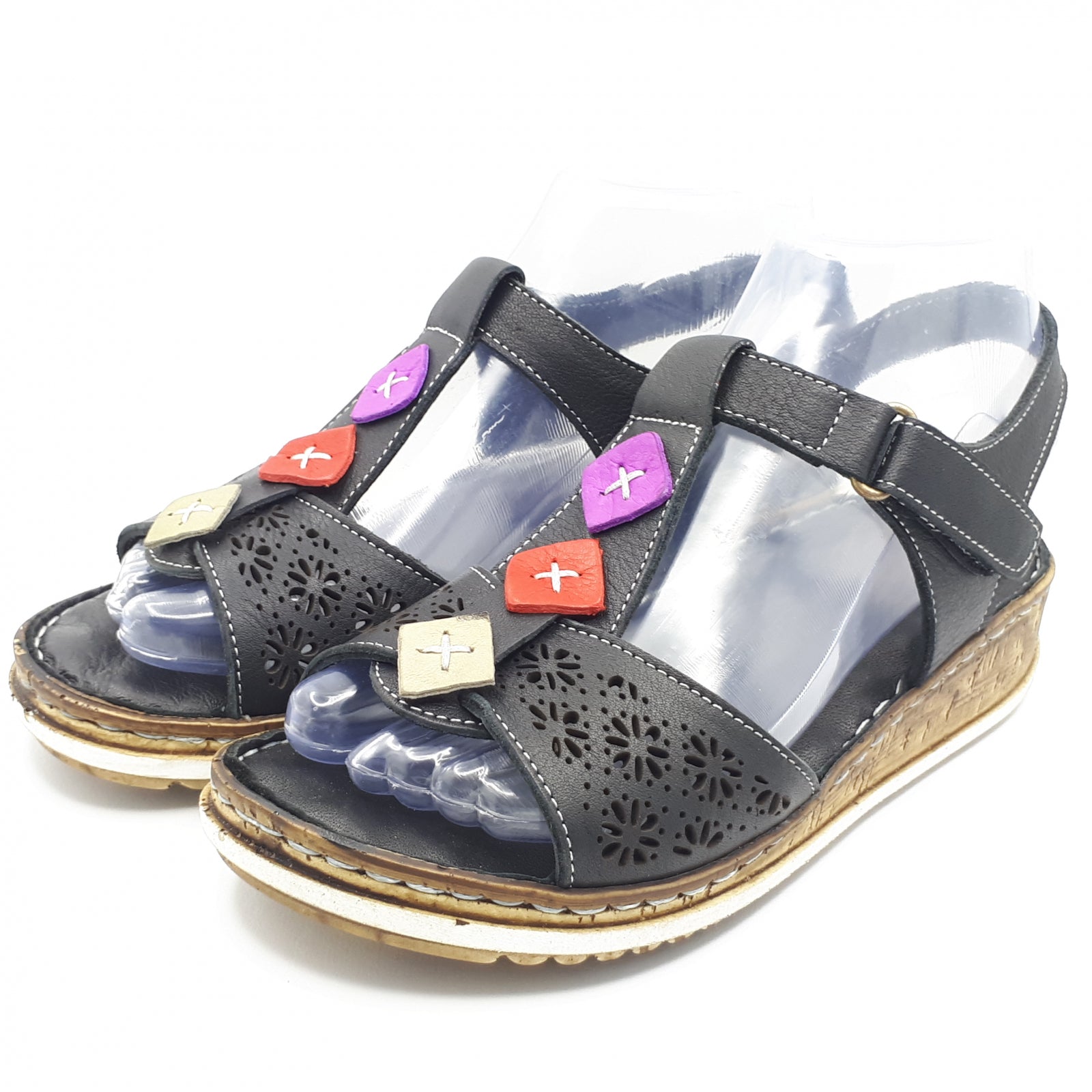 Sandale Damă Casual Confort Din Piele Naturală Neagră 13521