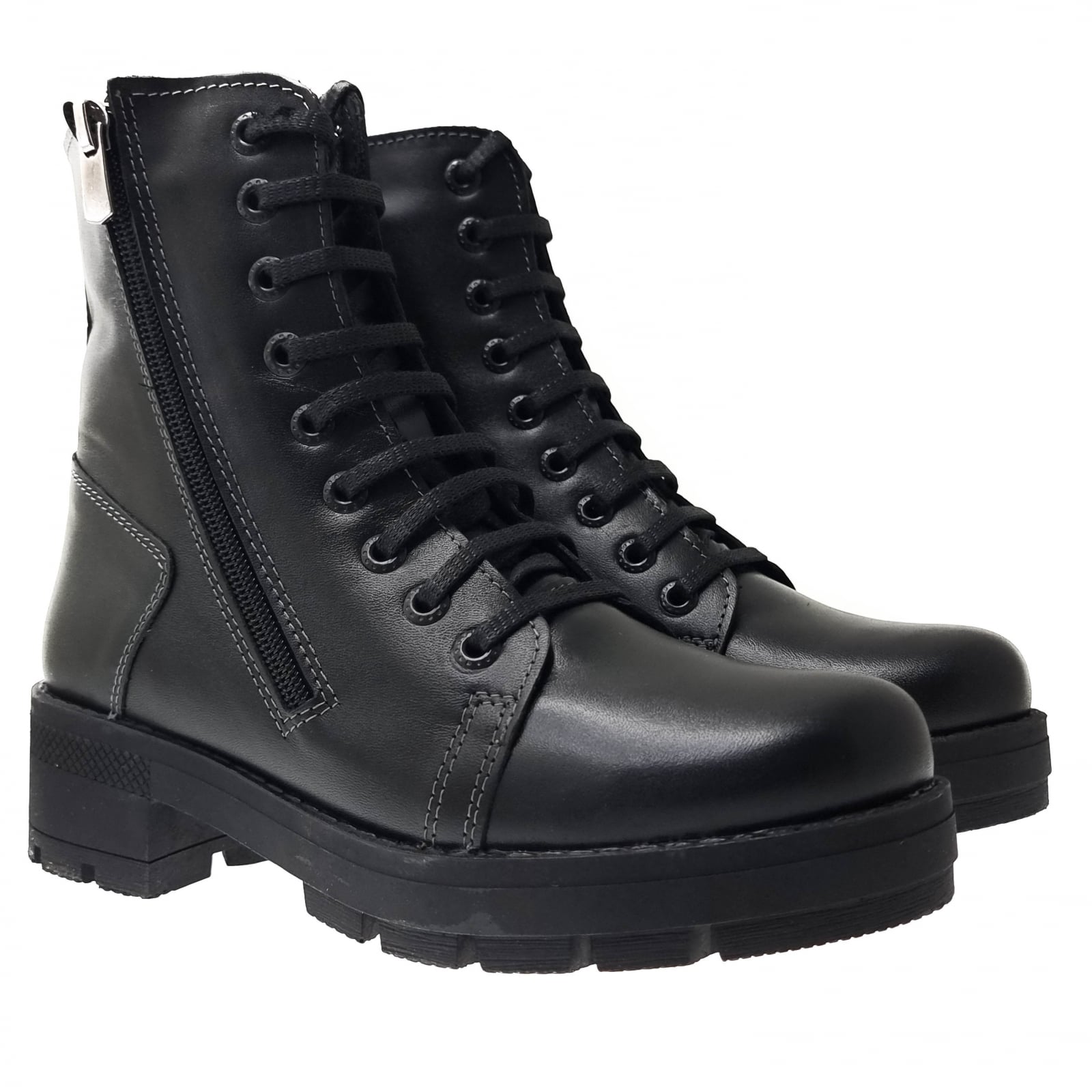 Ghete Damă Casual Din Piele Naturală Neagră 30187