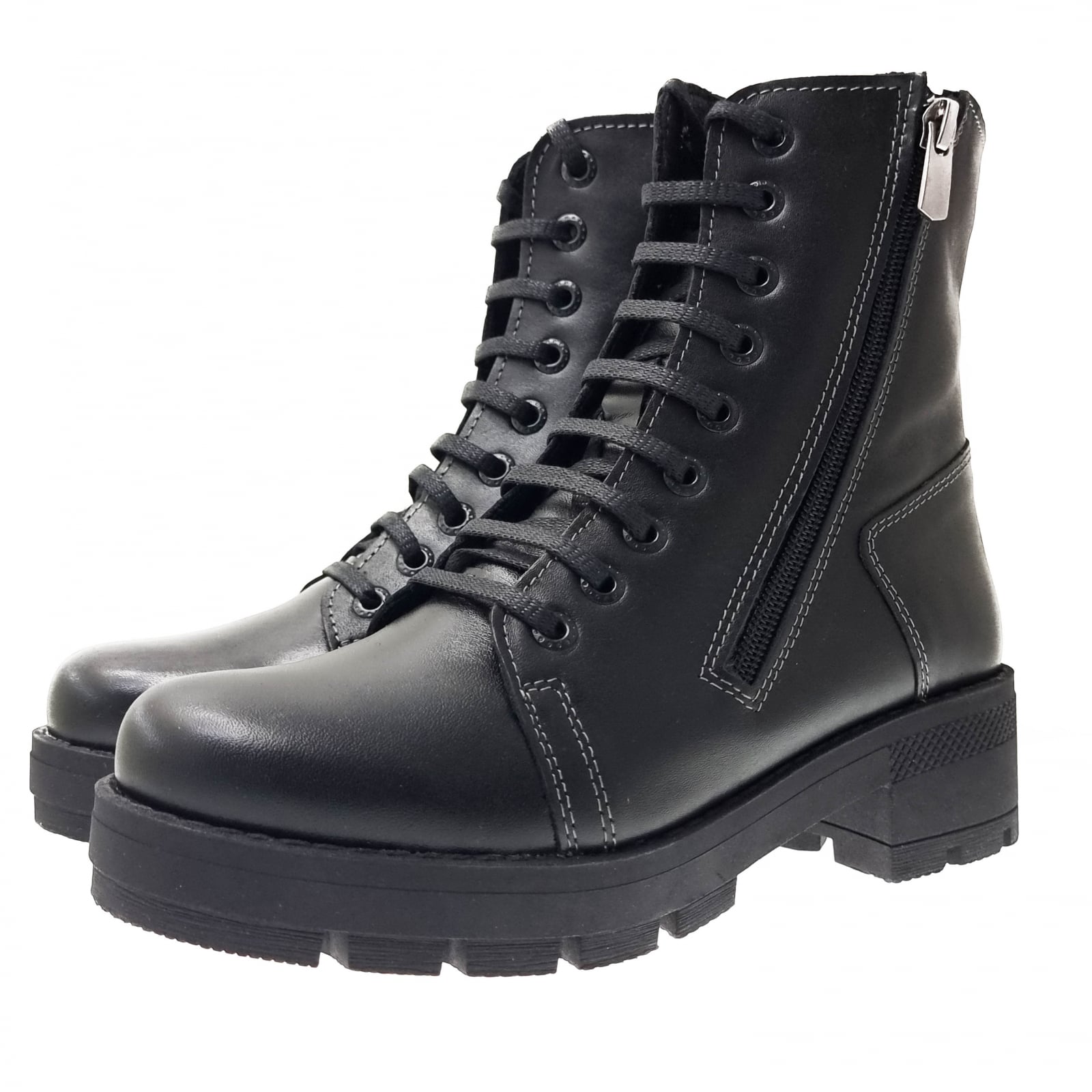 Ghete Damă Casual Din Piele Naturală Neagră 30187