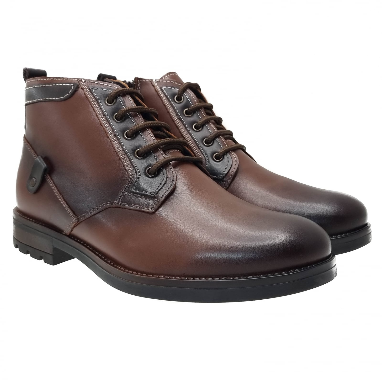 Ghete Bărbați Elegante Din Piele Naturală De Culoare Maro 50111