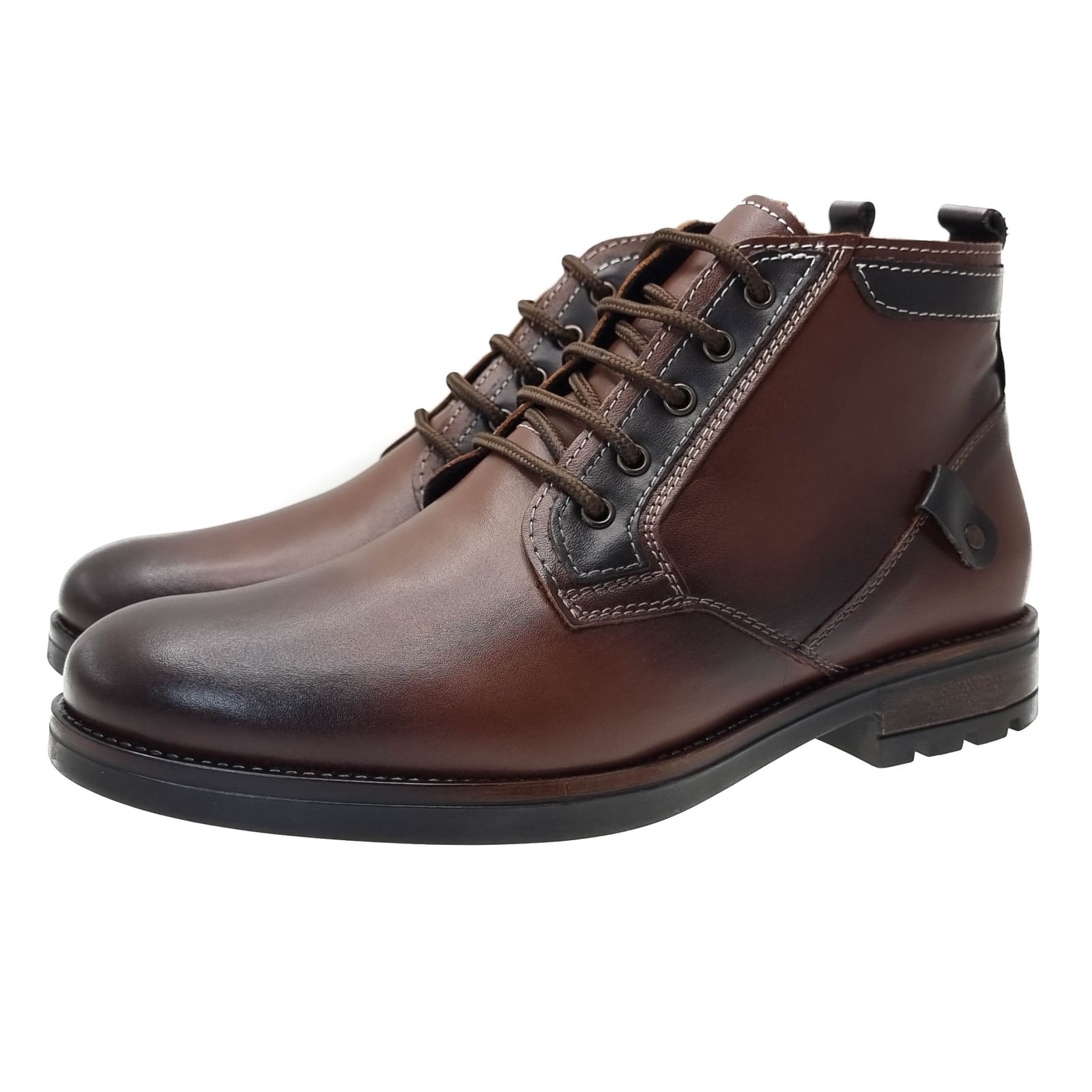Ghete Bărbați Elegante Din Piele Naturală De Culoare Maro 50111