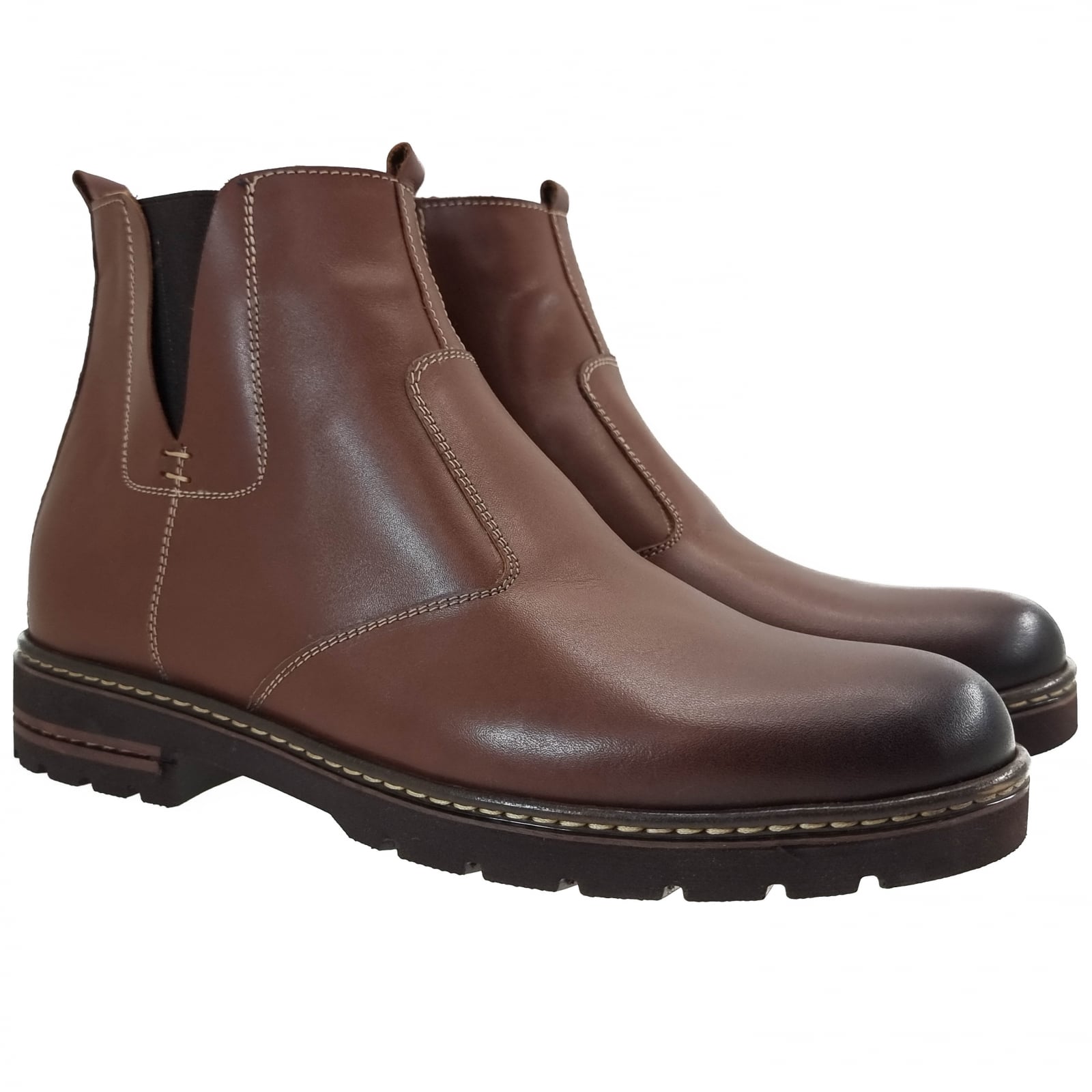 Ghete Bărbați Elegante Din Piele Naturală Maro 50116