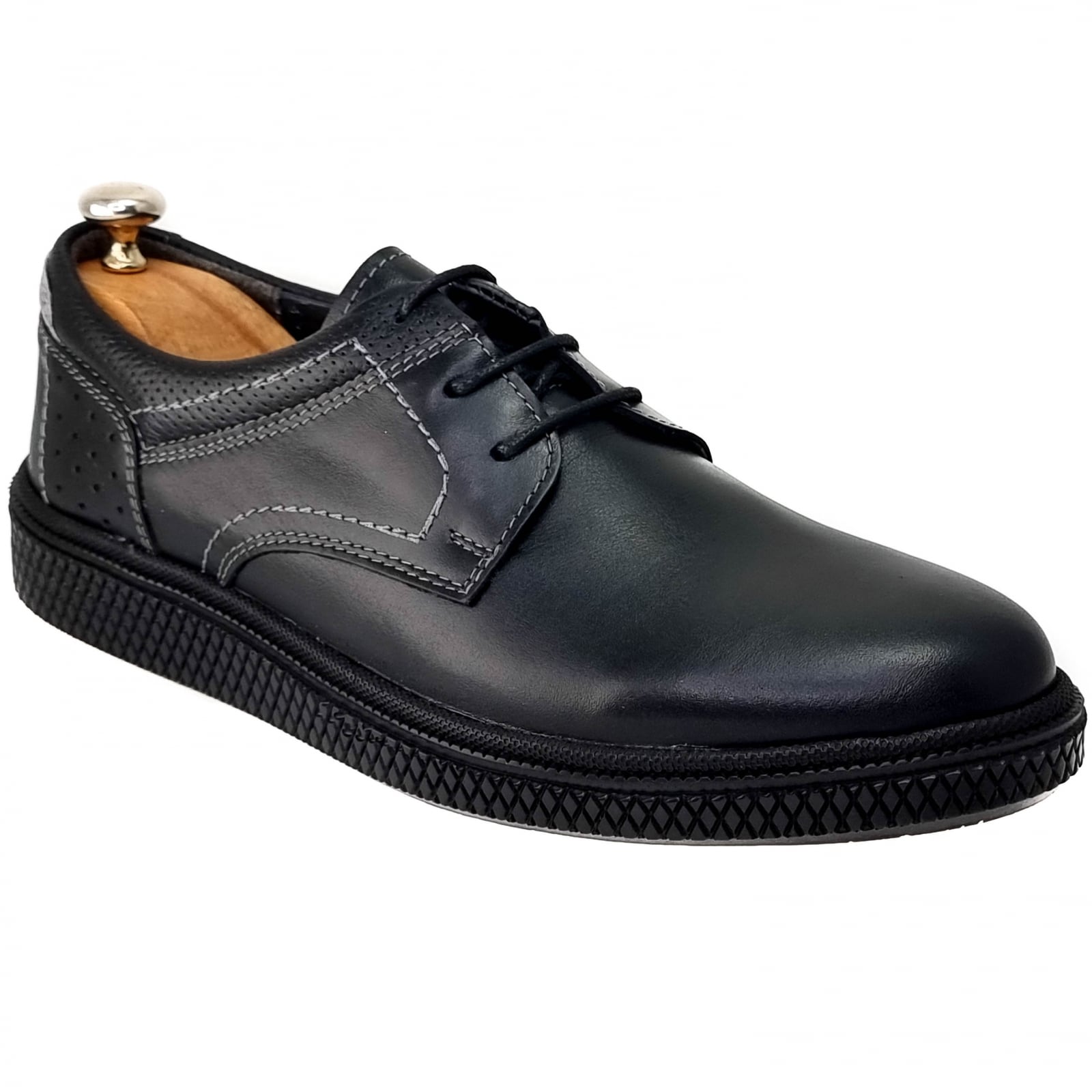 Pantofi Bărbați Casual Din Piele Naturală Neagră 2525