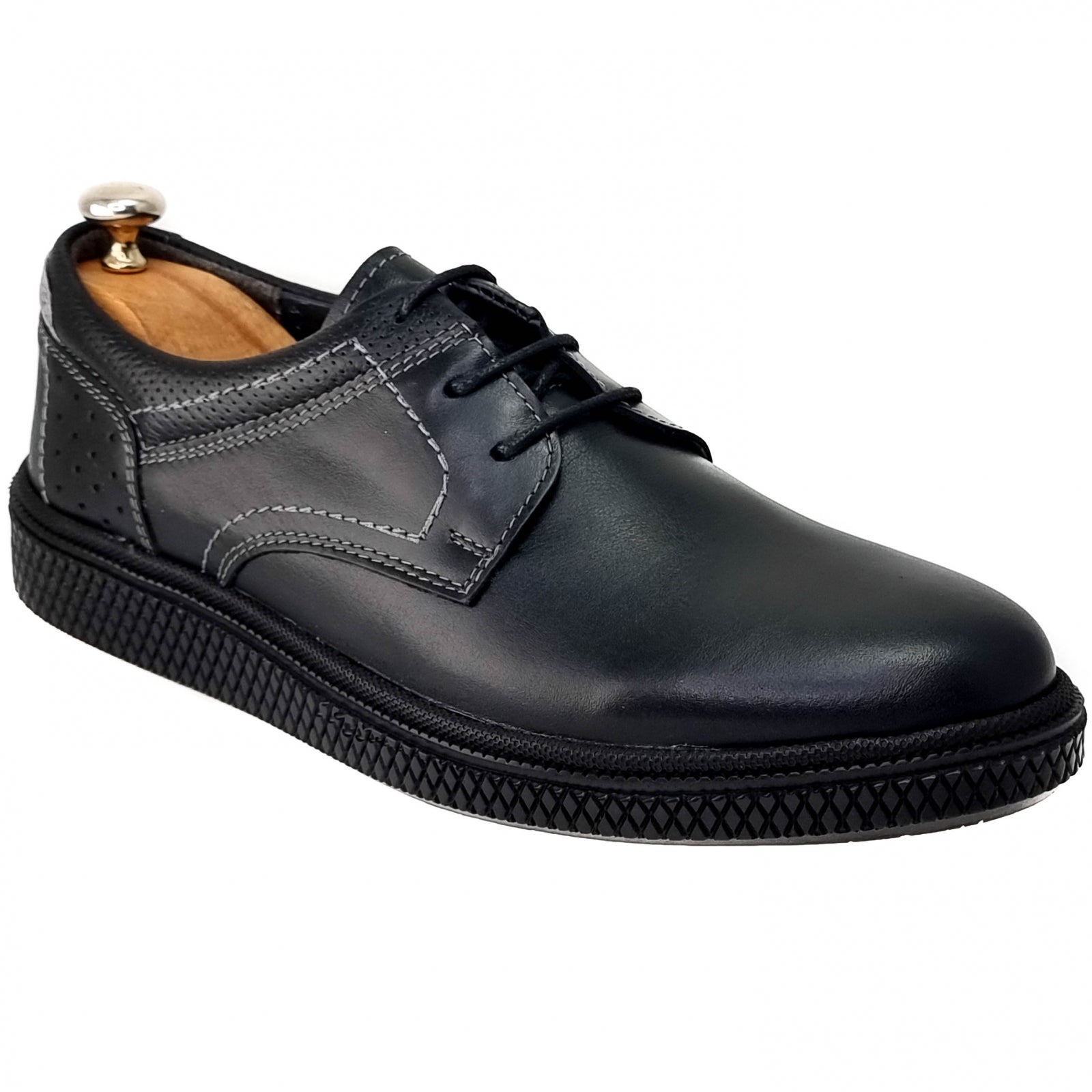 Pantofi Bărbați Casual Din Piele Naturală Neagră 2525
