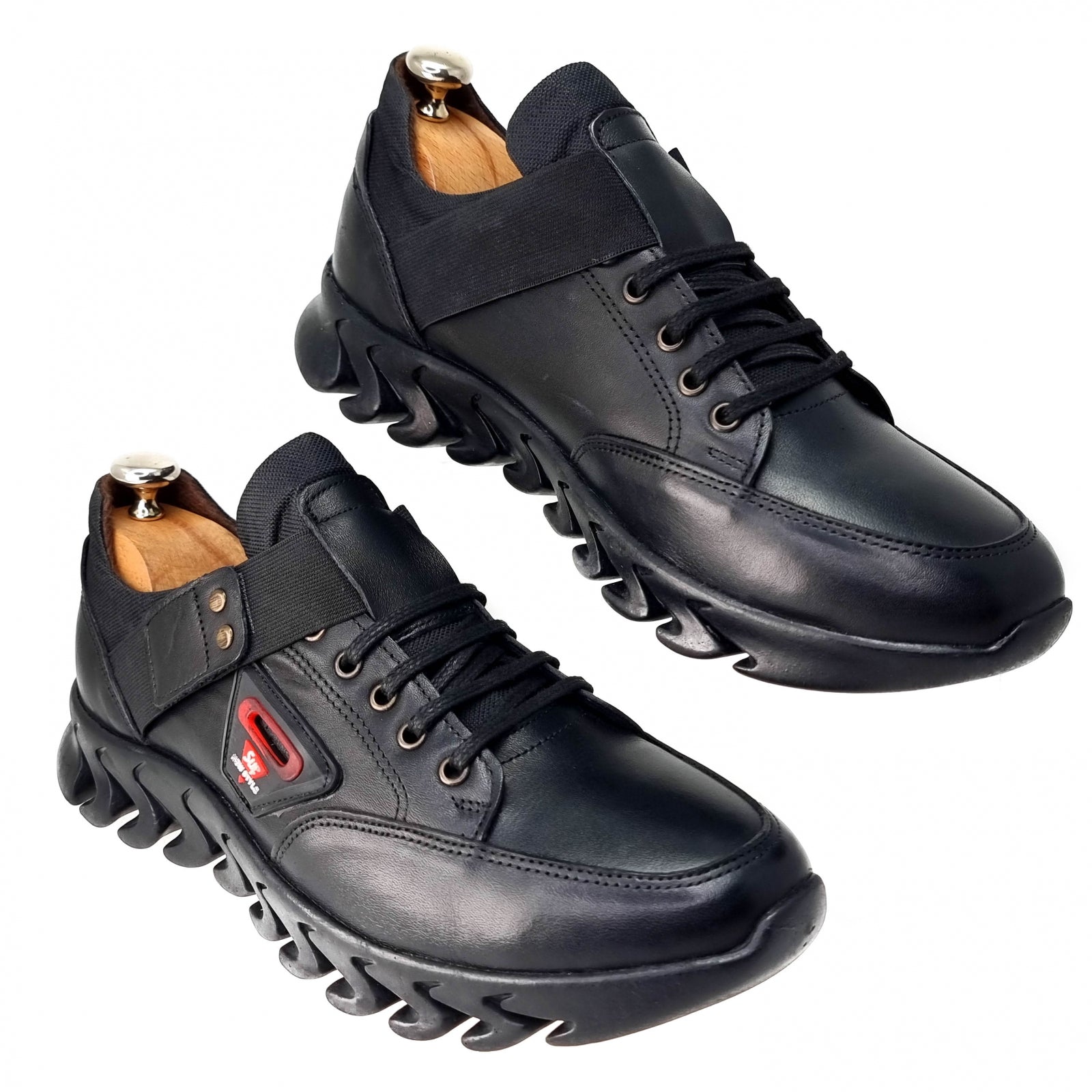 Pantofi Bărbați Sport Din Piele Naturală Neagră 3522