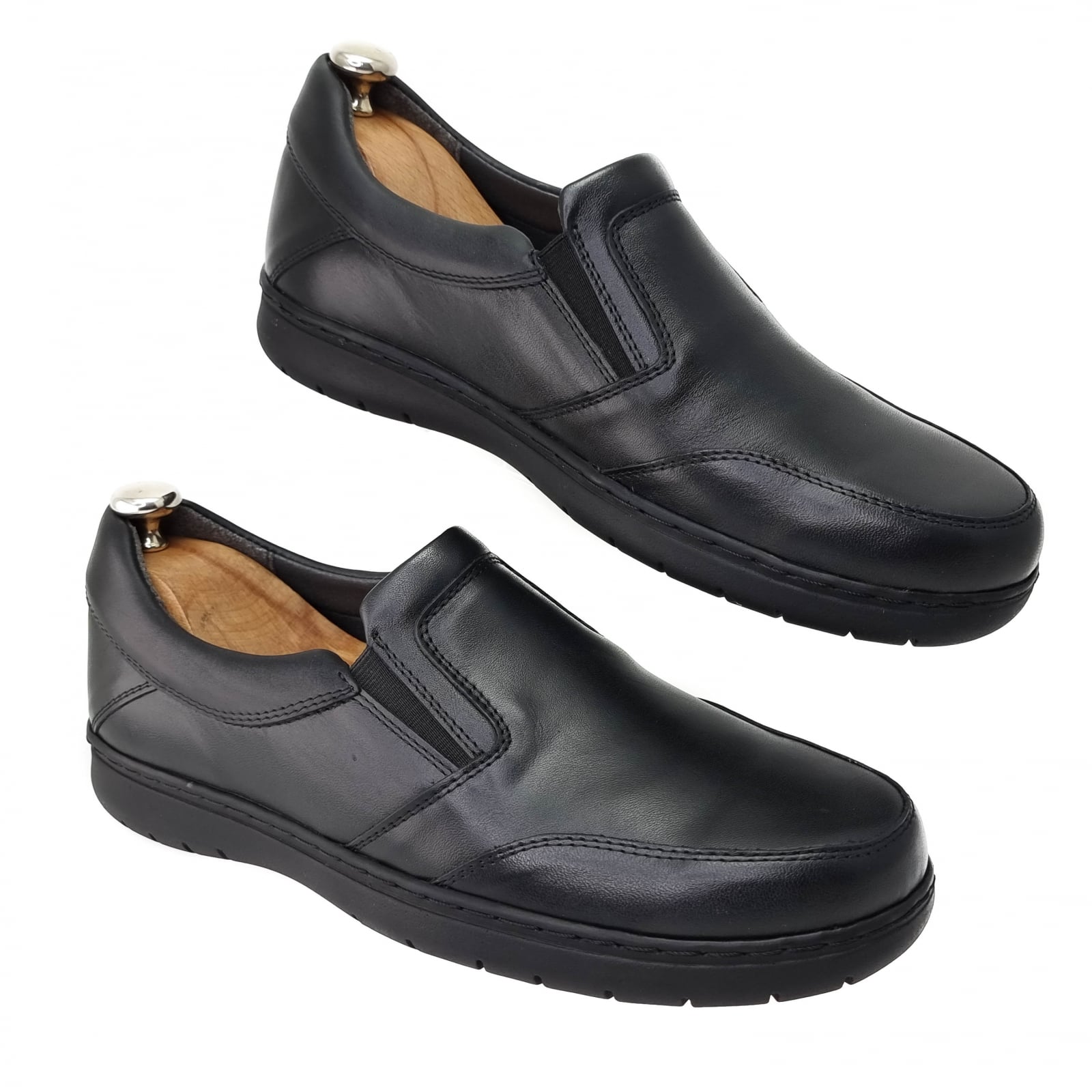 Pantofi Bărbați Casual Din Piele Naturală Neagră 2530