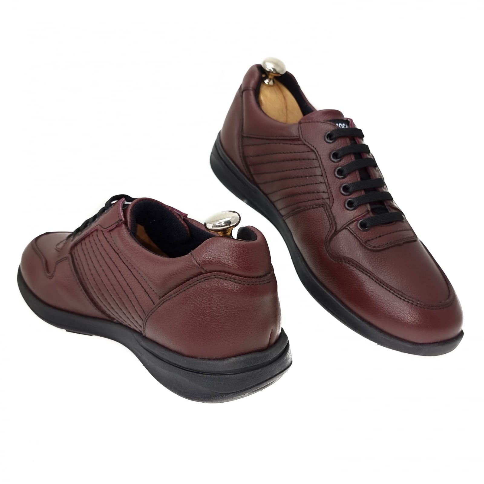 Pantofi Bărbați Sport Din Piele Naturală Bordo 3528