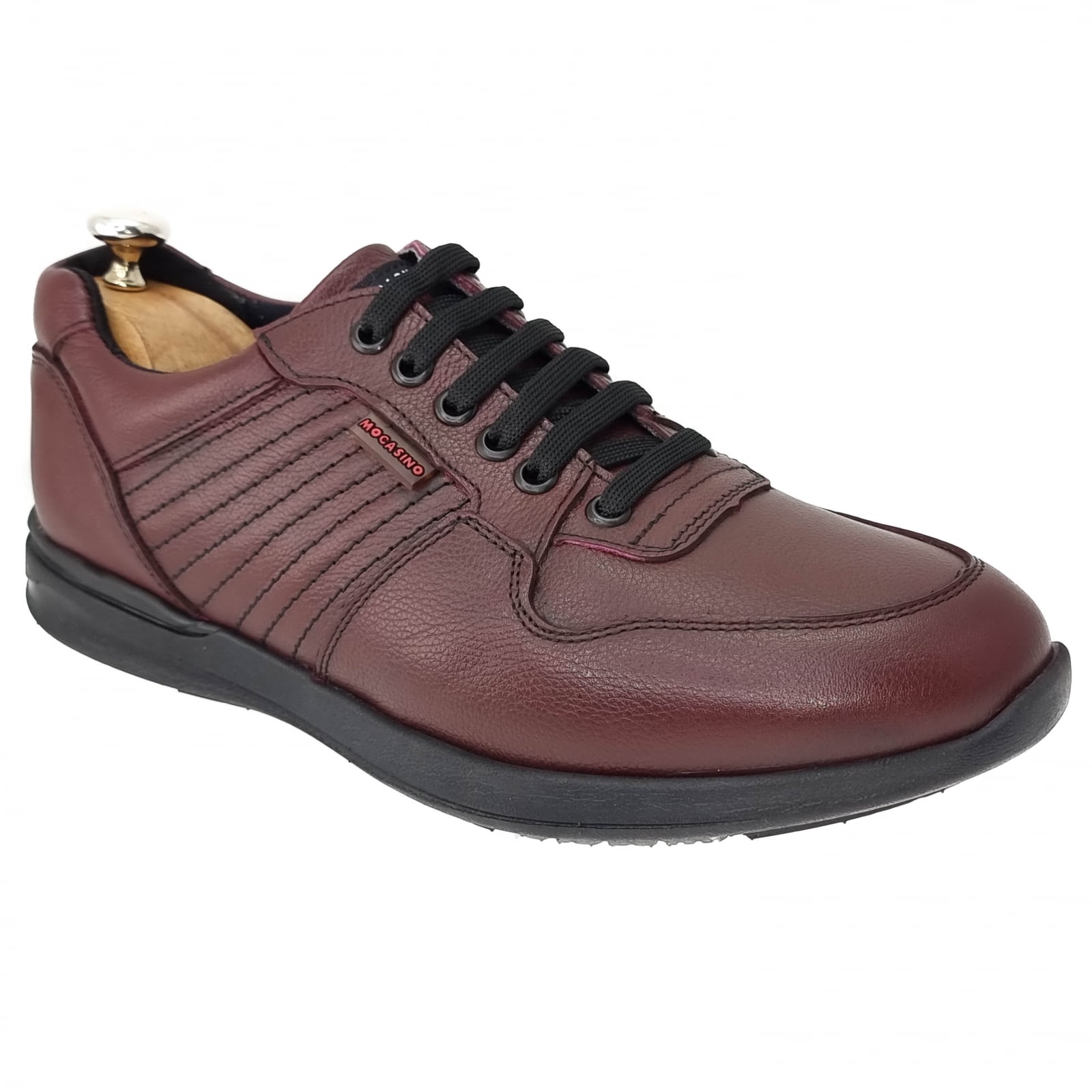 Pantofi Bărbați Sport Din Piele Naturală Bordo 3528