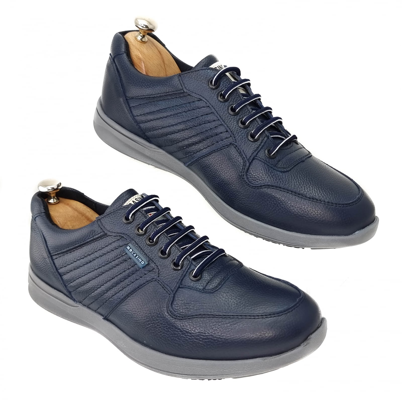 Pantofi Bărbați Sport Din Piele Naturală Blue 3529