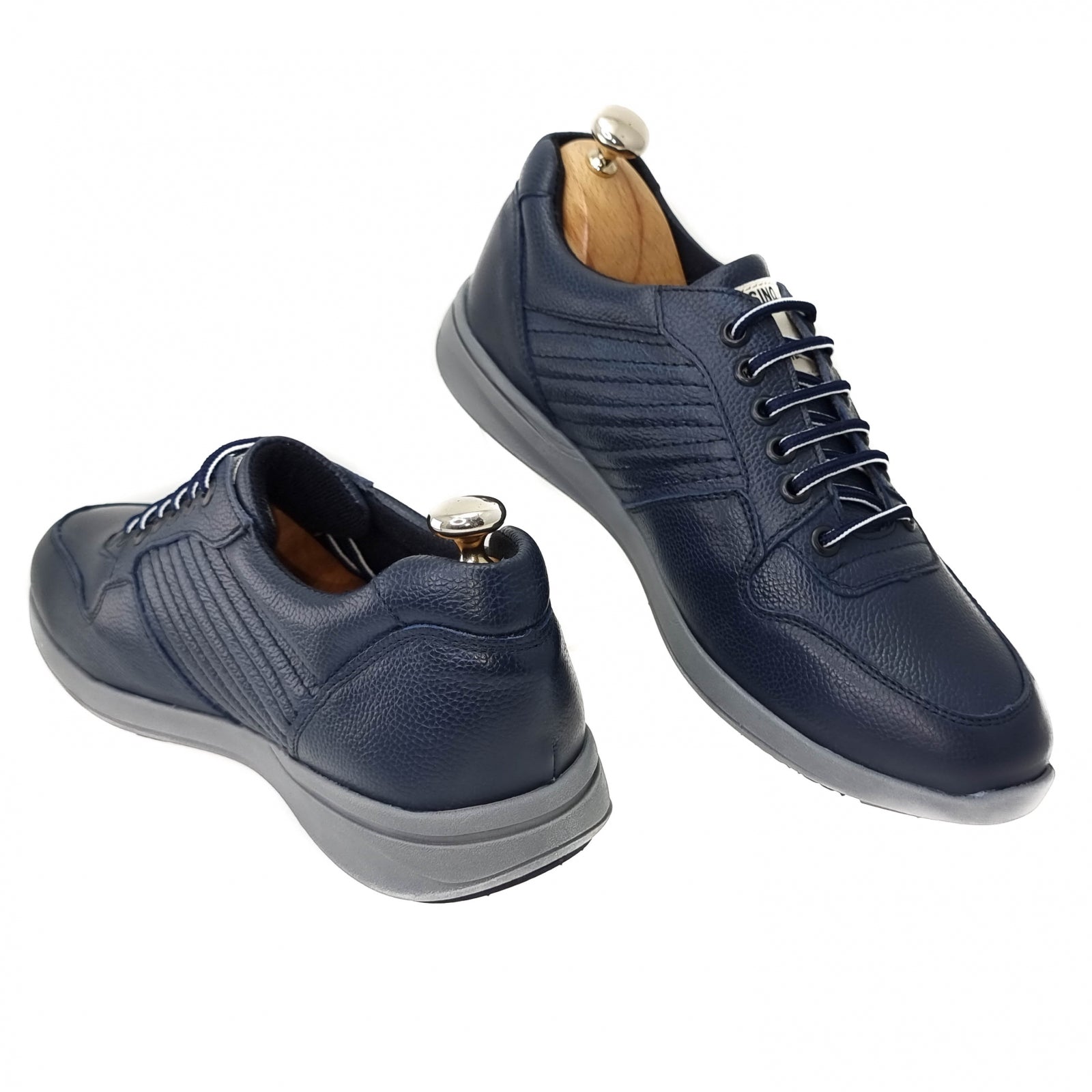 Pantofi Bărbați Sport Din Piele Naturală Blue 3529