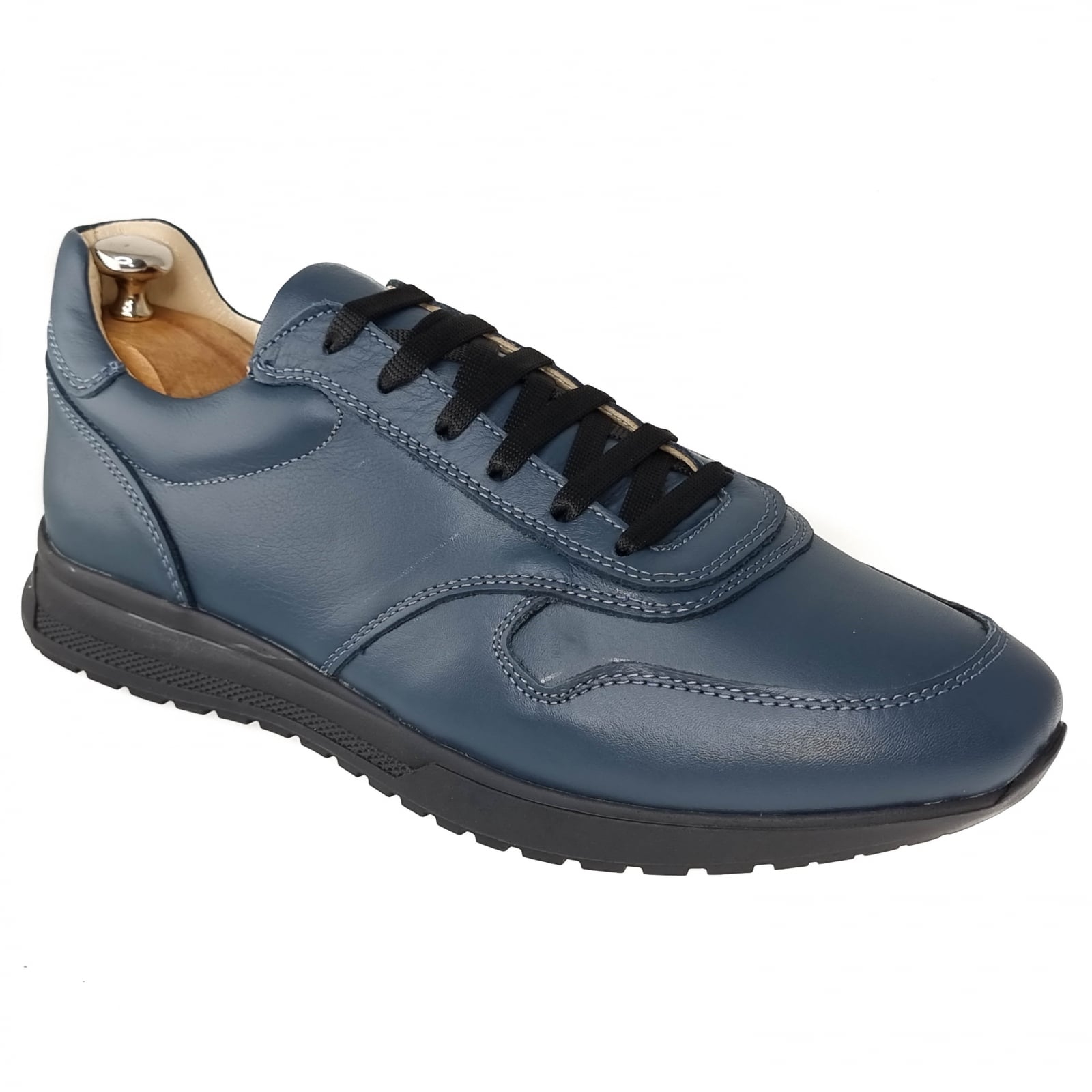 Pantofi Bărbați Sport Din Piele Naturală Blue 3530