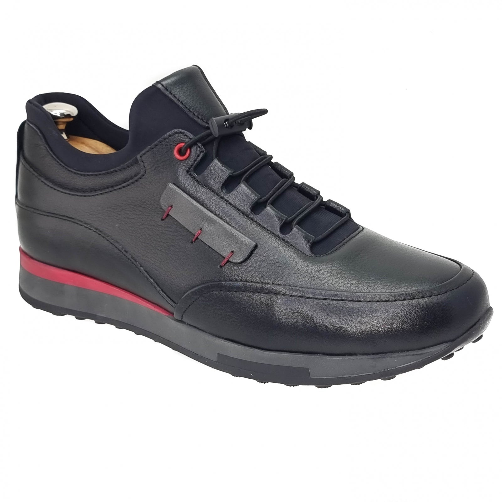 Pantofi Bărbați Sport Din Piele Naturală Neagră 3534