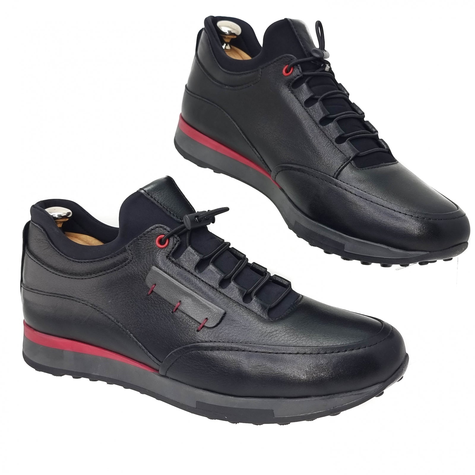 Pantofi Bărbați Sport Din Piele Naturală Neagră 3534