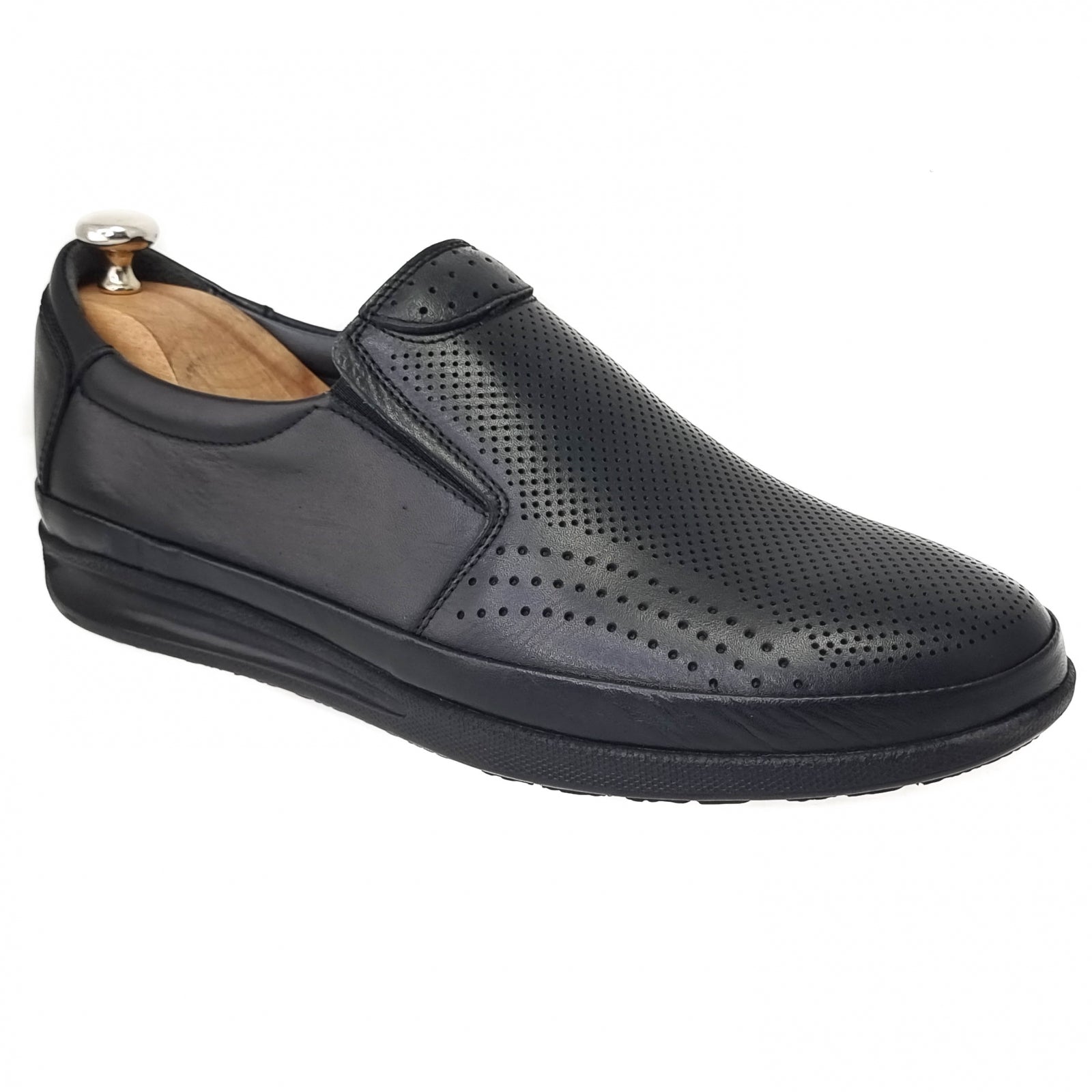 Pantofi Bărbați Casual Din Piele Naturală Neagră 2536