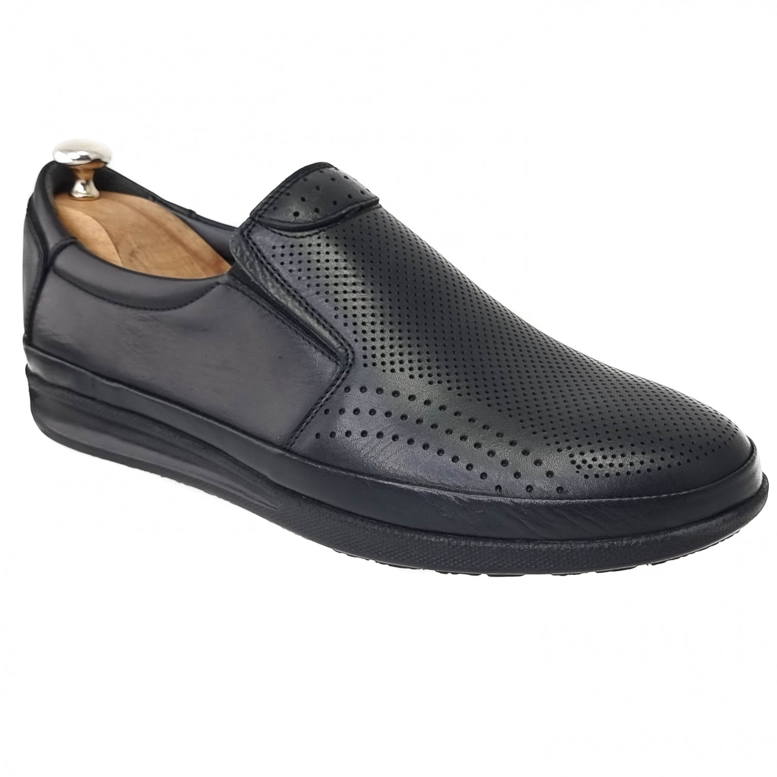 Pantofi Bărbați Casual Din Piele Naturală Neagră 2536