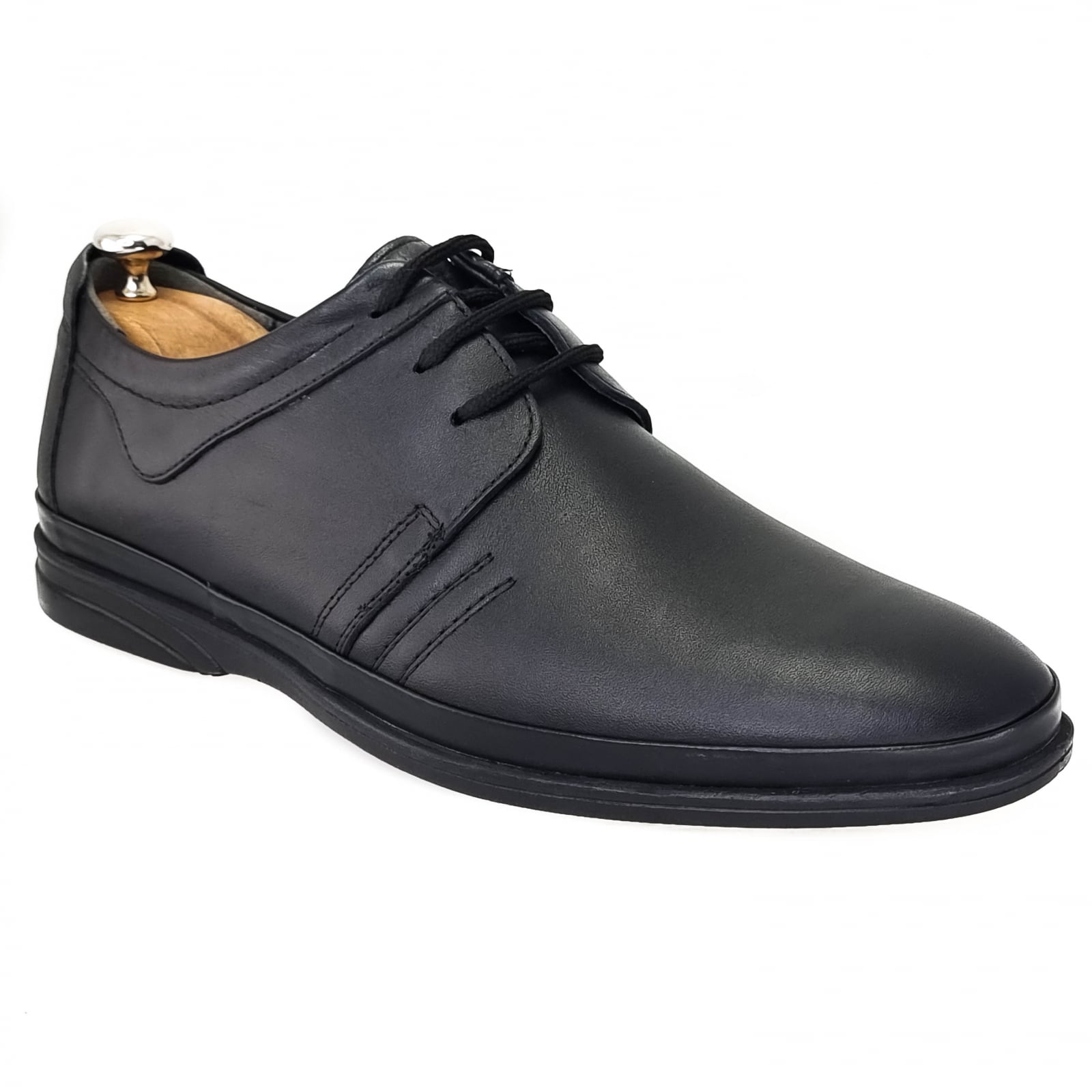 Pantofi Bărbați Casual Din Piele Naturală Neagră 2541