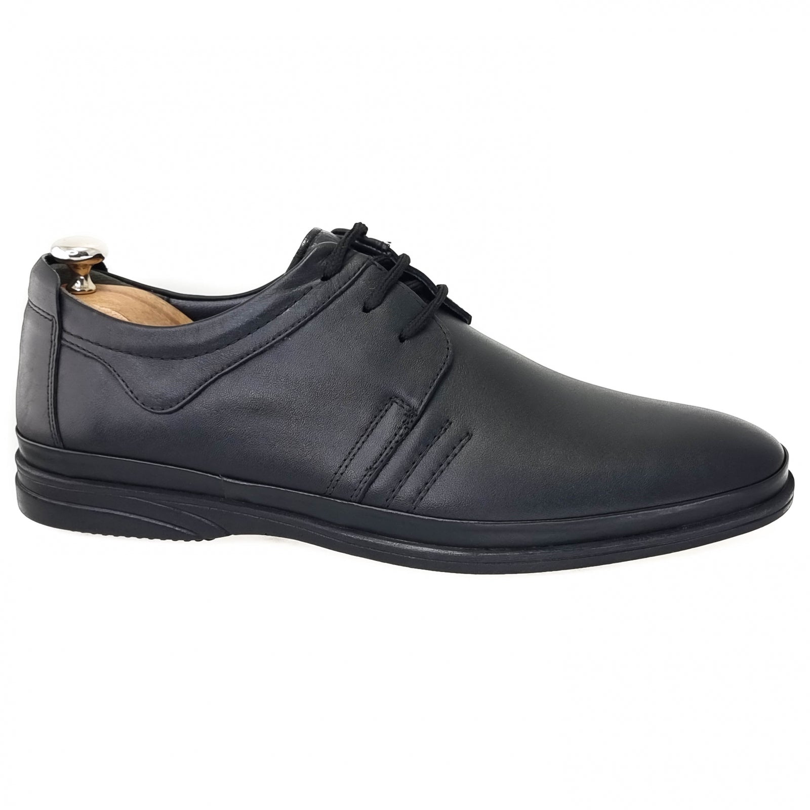 Pantofi Bărbați Casual Din Piele Naturală Neagră 2541