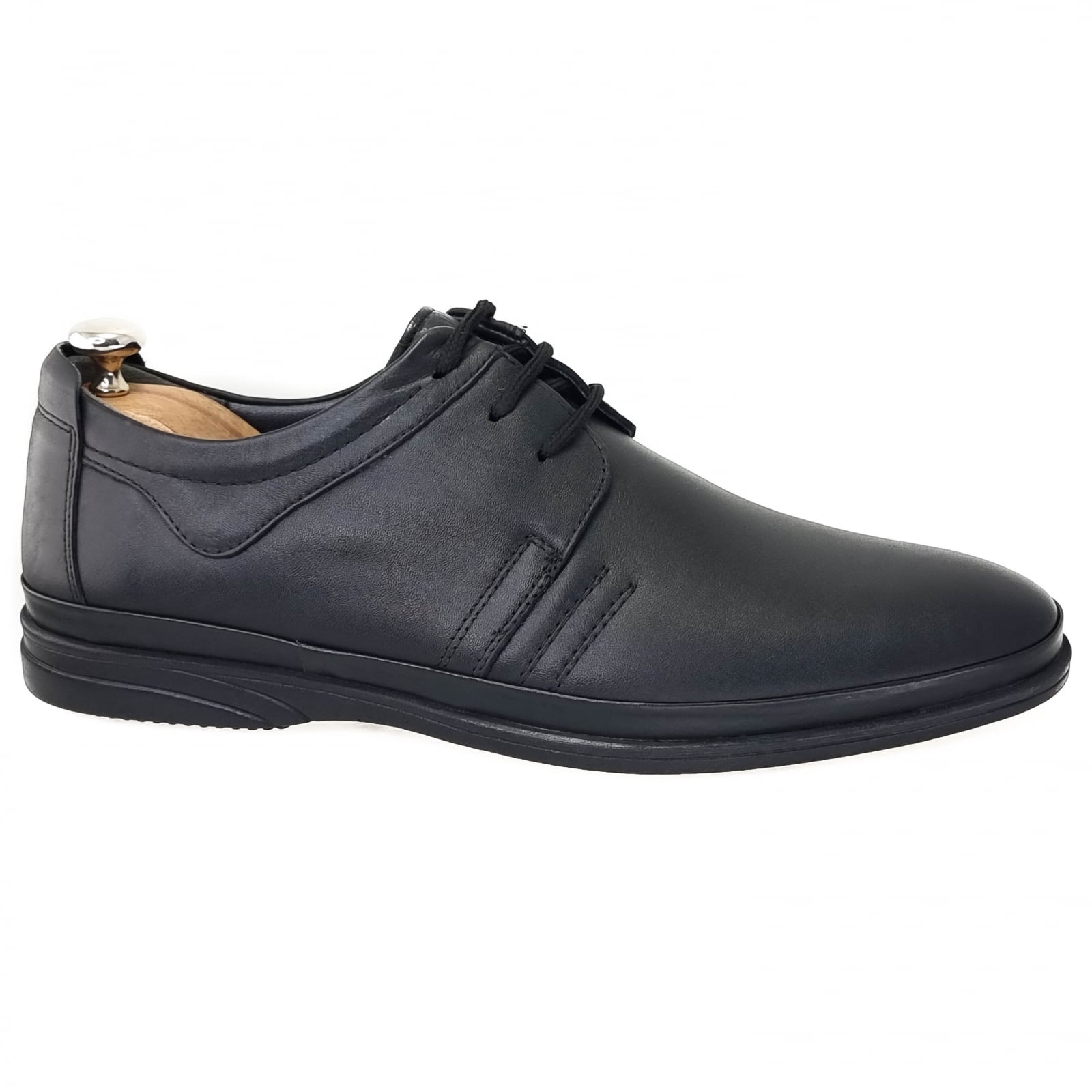 Pantofi Bărbați Casual Din Piele Naturală Neagră 2541