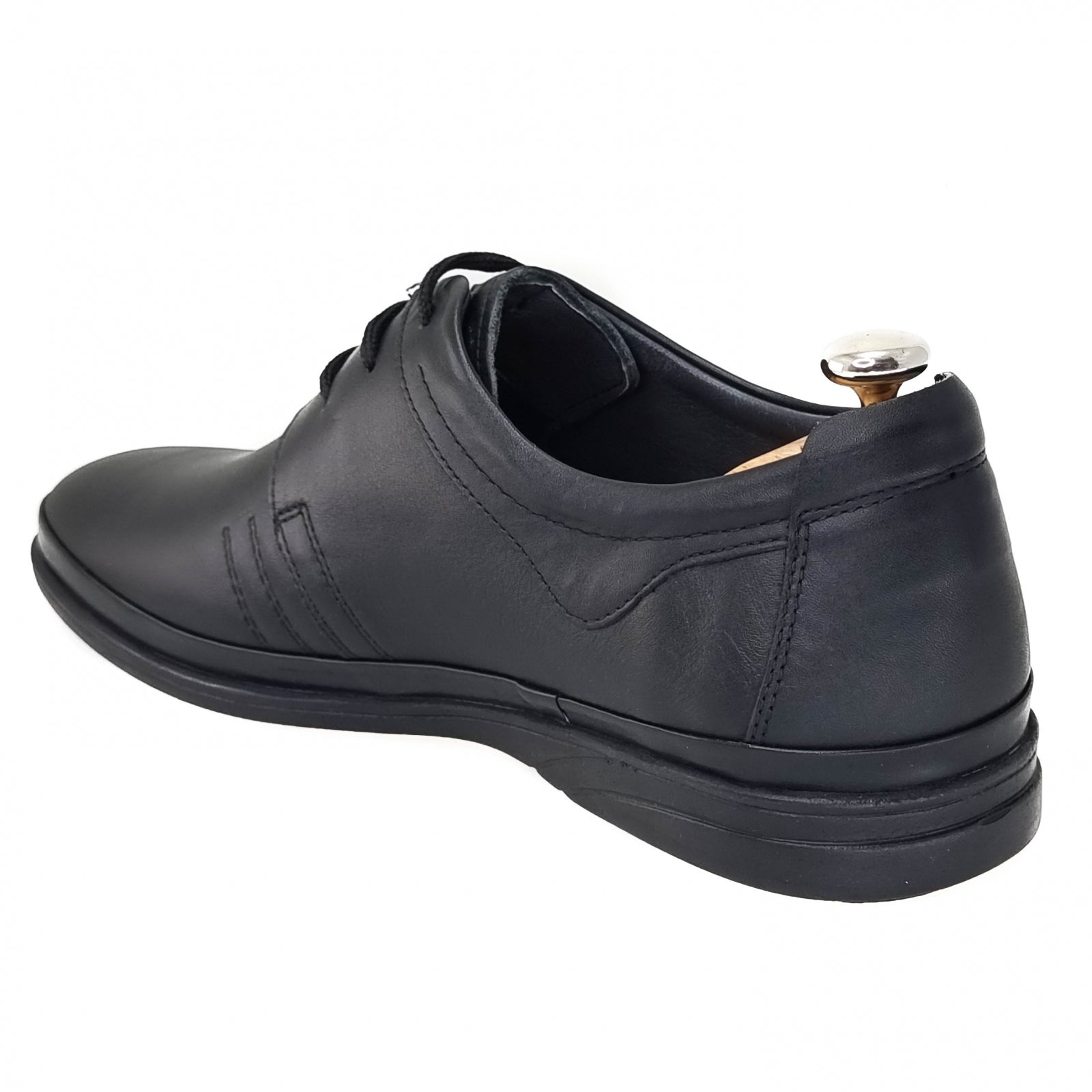 Pantofi Bărbați Casual Din Piele Naturală Neagră 2541